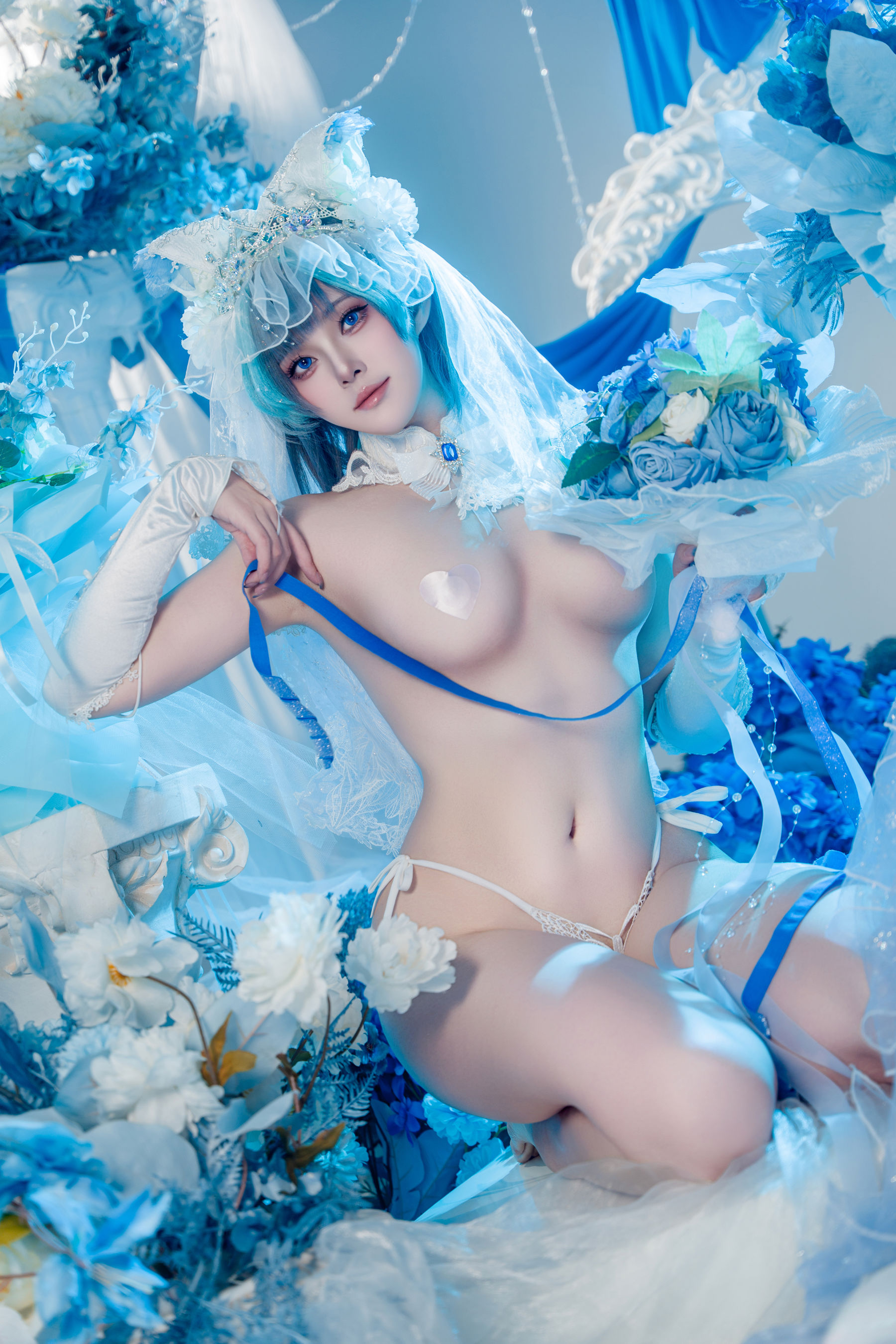 Natsuko夏夏子 - 碧蓝航线 柴郡婚纱/(70P)