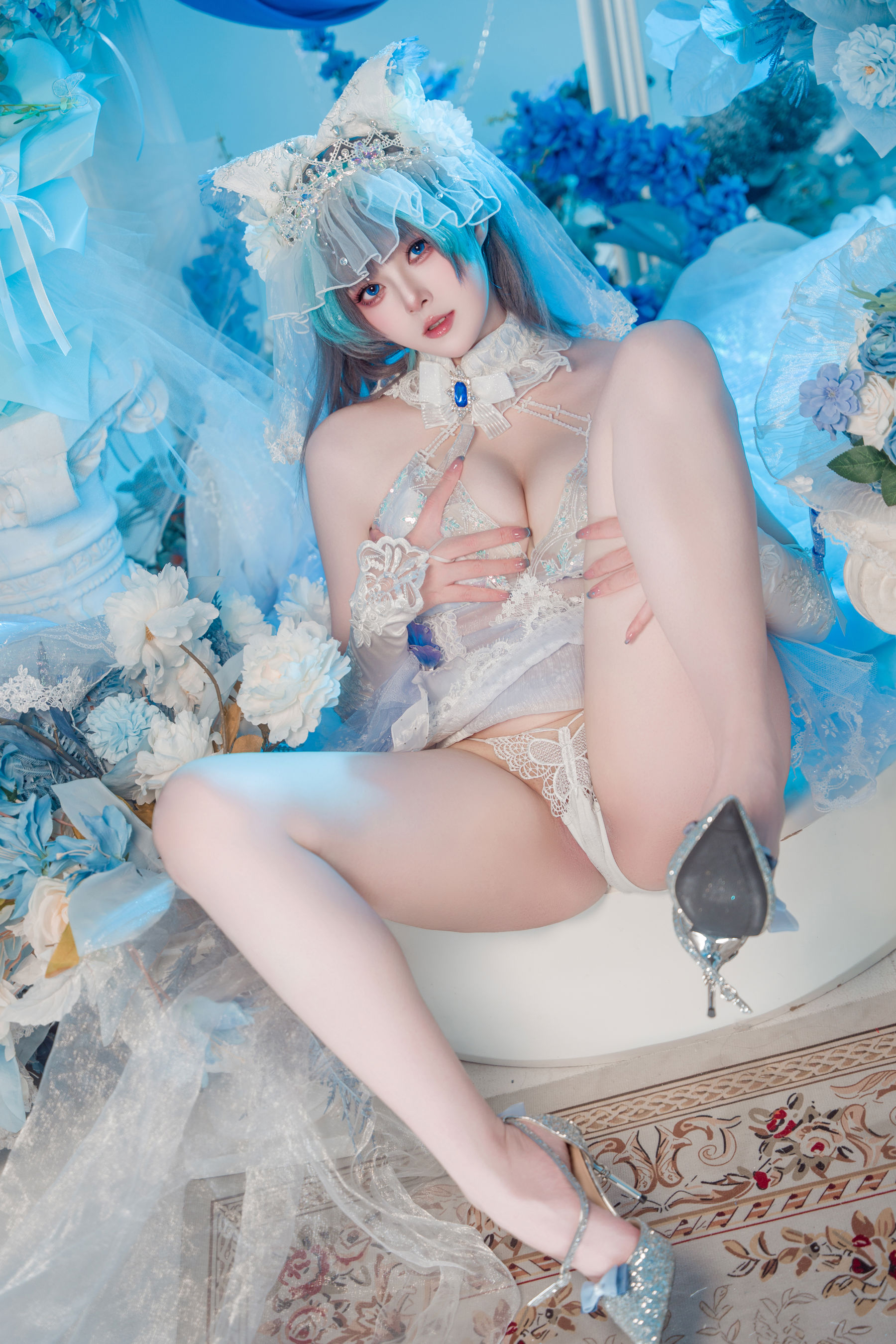Natsuko夏夏子 - 碧蓝航线 柴郡婚纱/(70P)