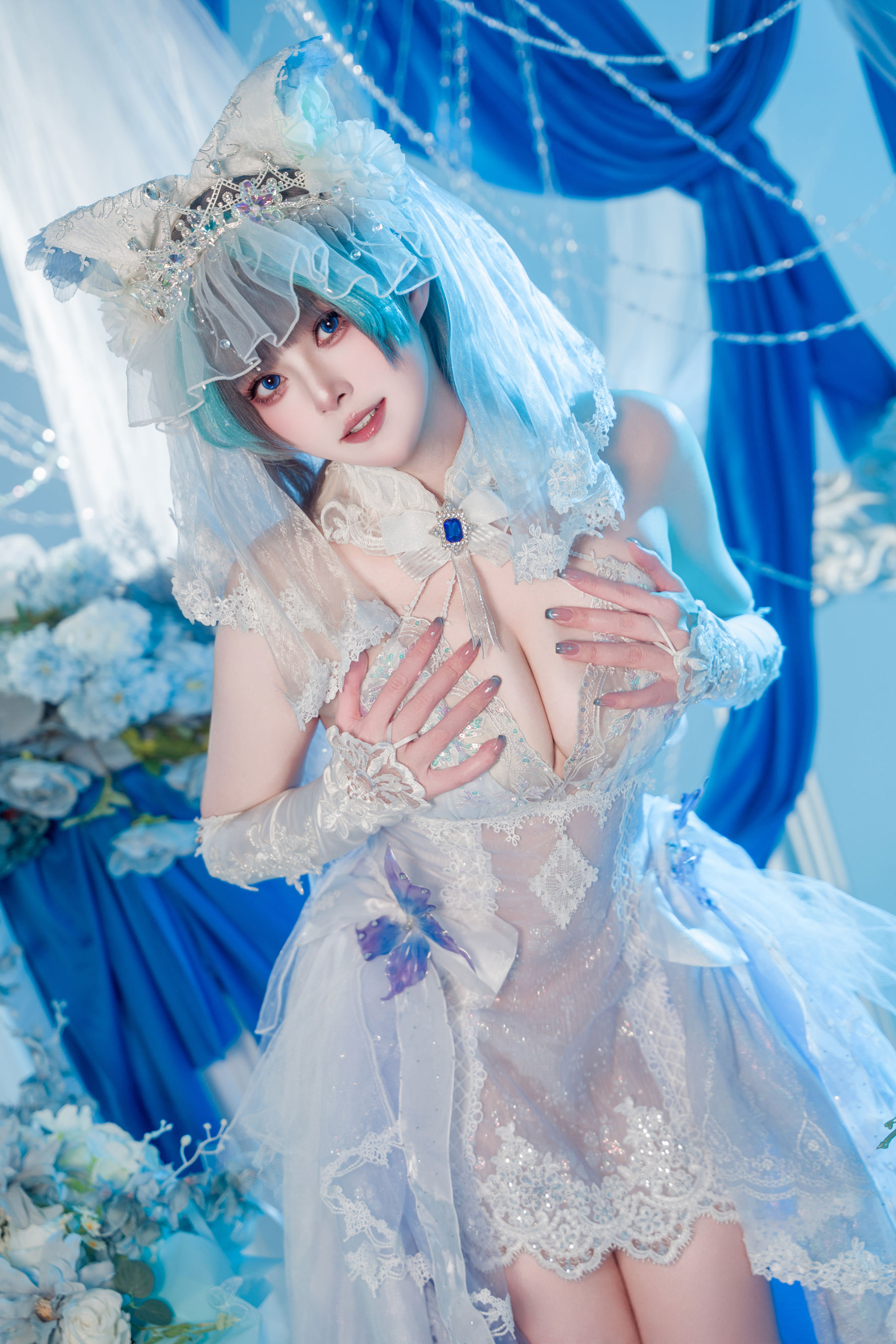 Natsuko夏夏子 - 碧蓝航线 柴郡婚纱/(70P)