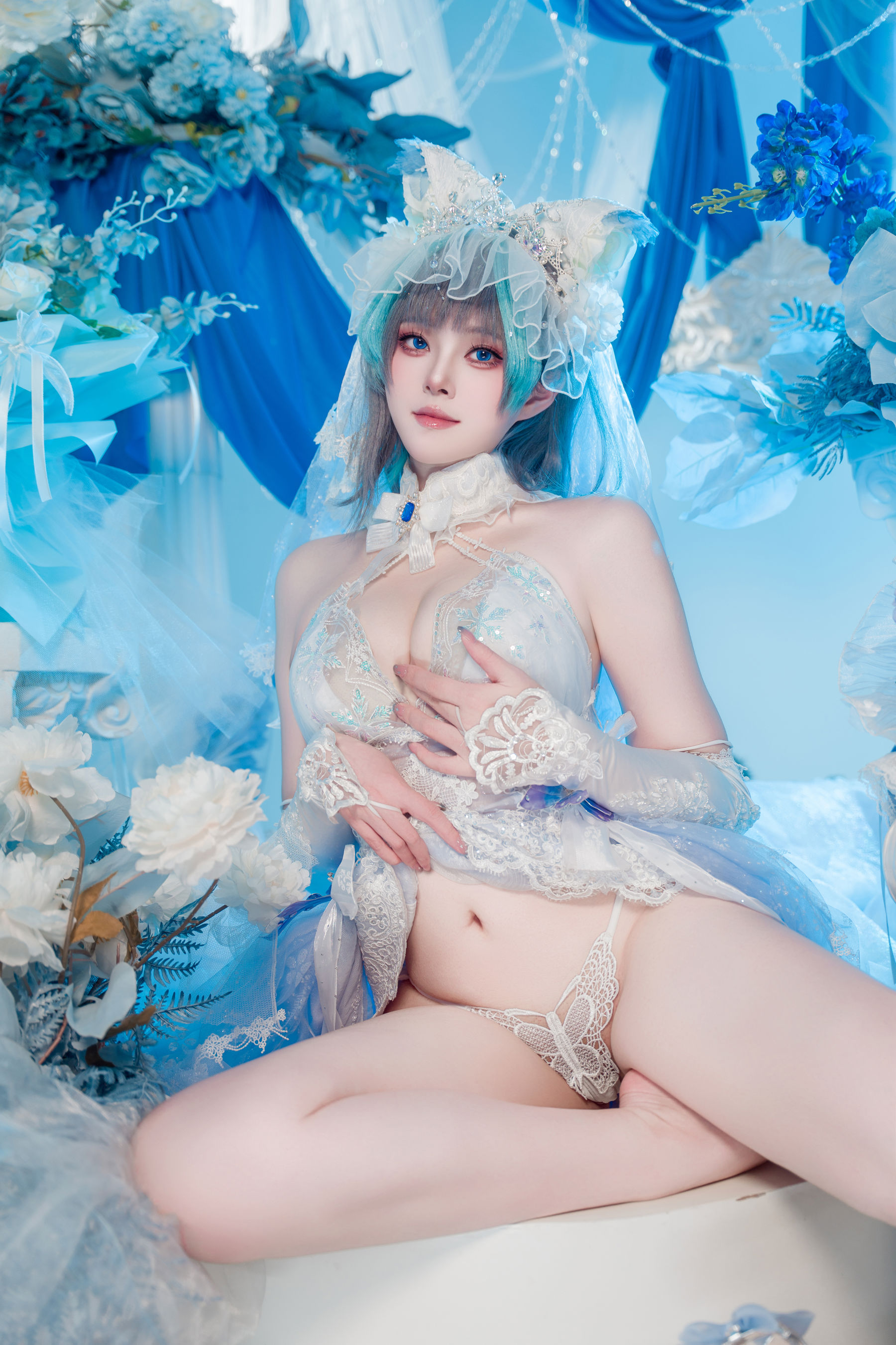 Natsuko夏夏子 - 碧蓝航线 柴郡婚纱/(70P)