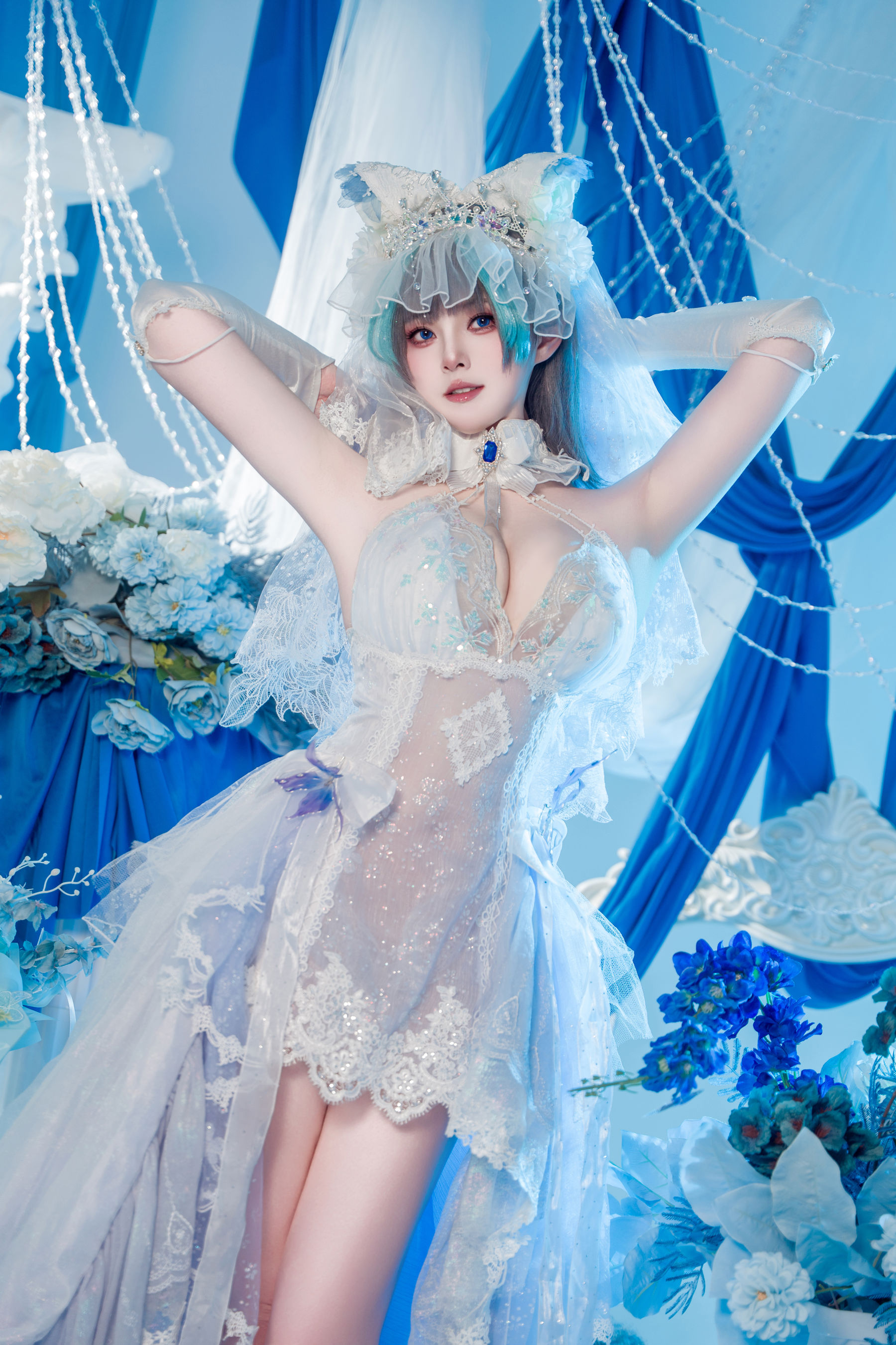 Natsuko夏夏子 - 碧蓝航线 柴郡婚纱/(70P)