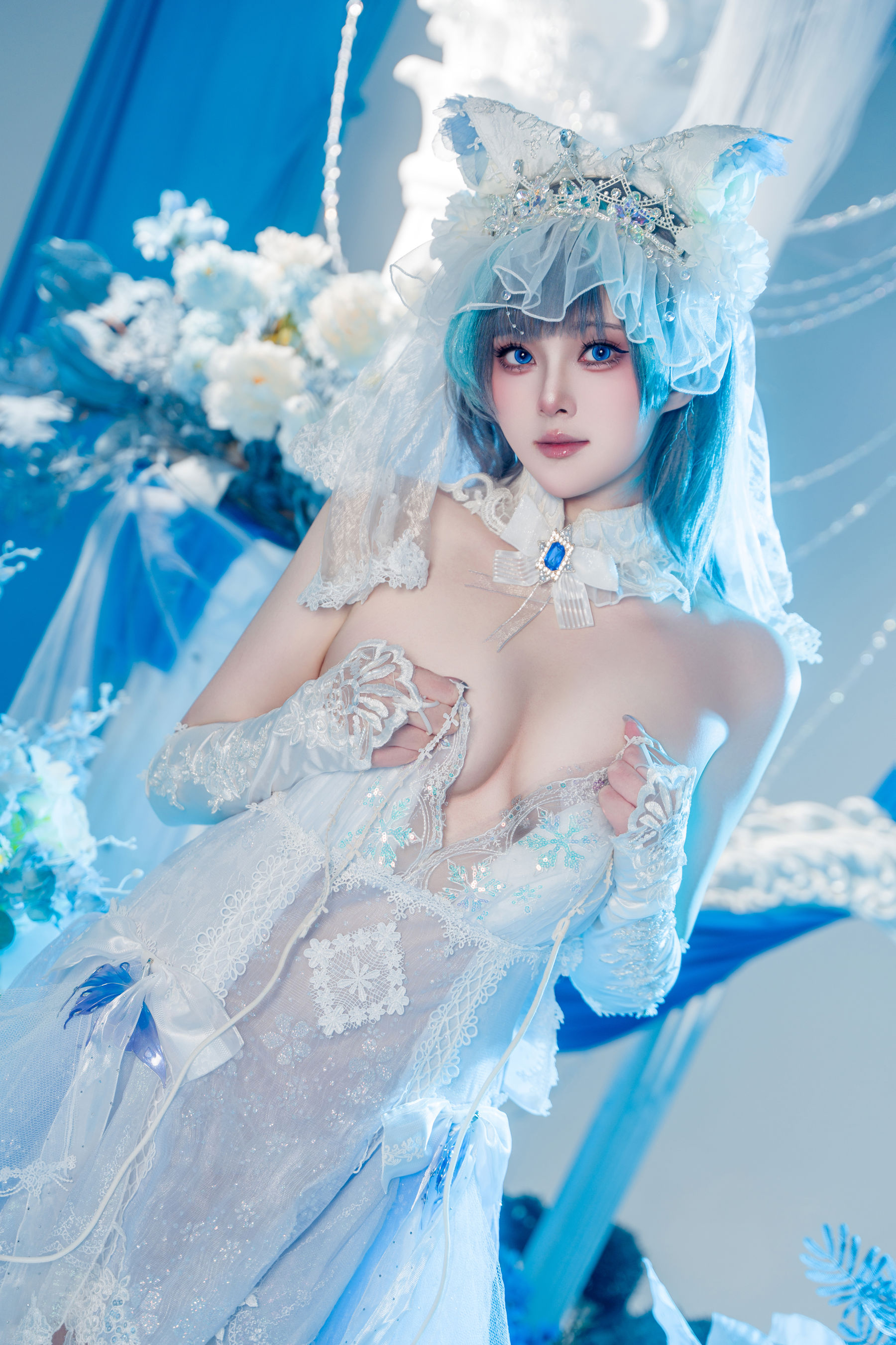 Natsuko夏夏子 - 碧蓝航线 柴郡婚纱/(70P)