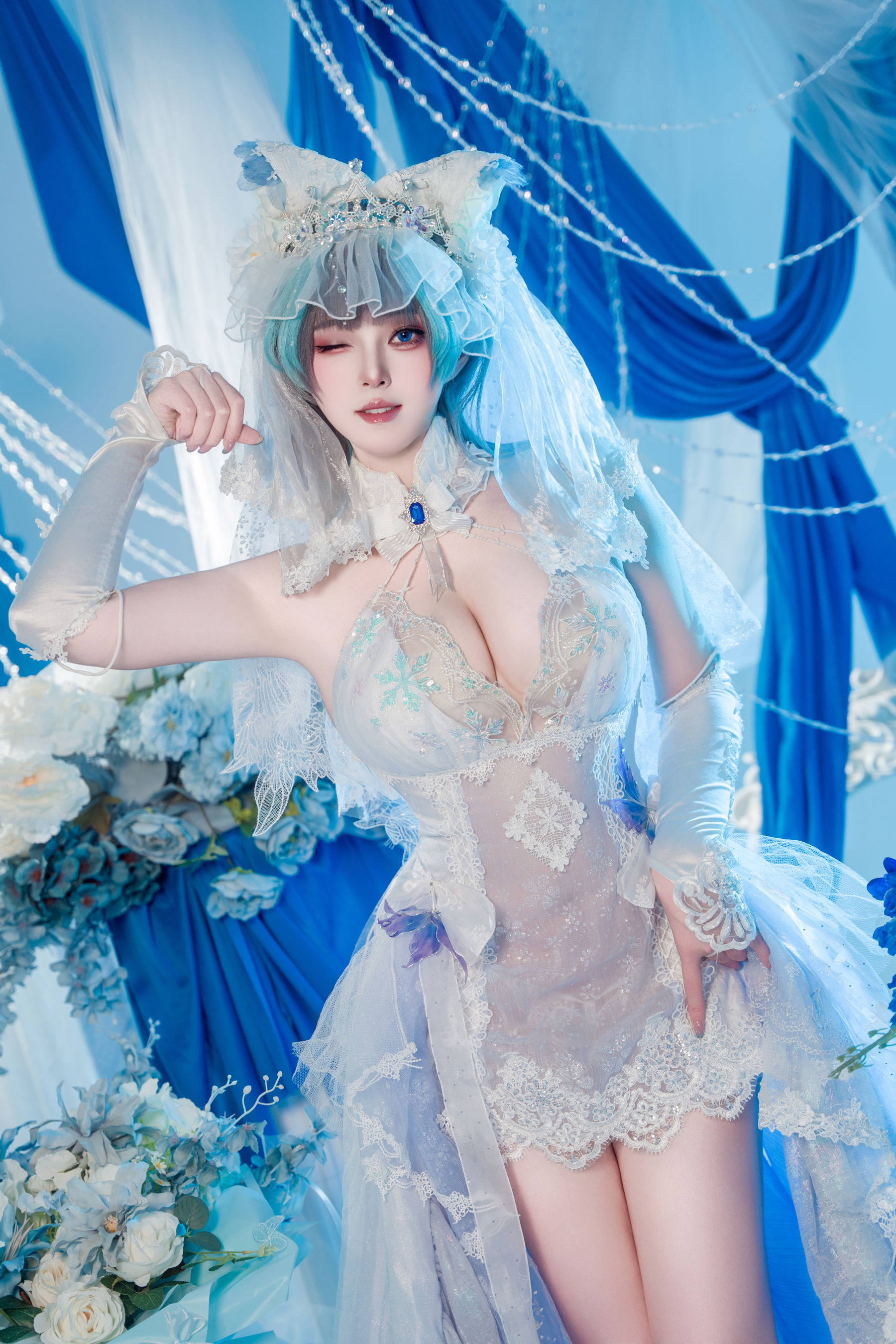 Natsuko夏夏子 - 碧蓝航线 柴郡婚纱/(70P)
