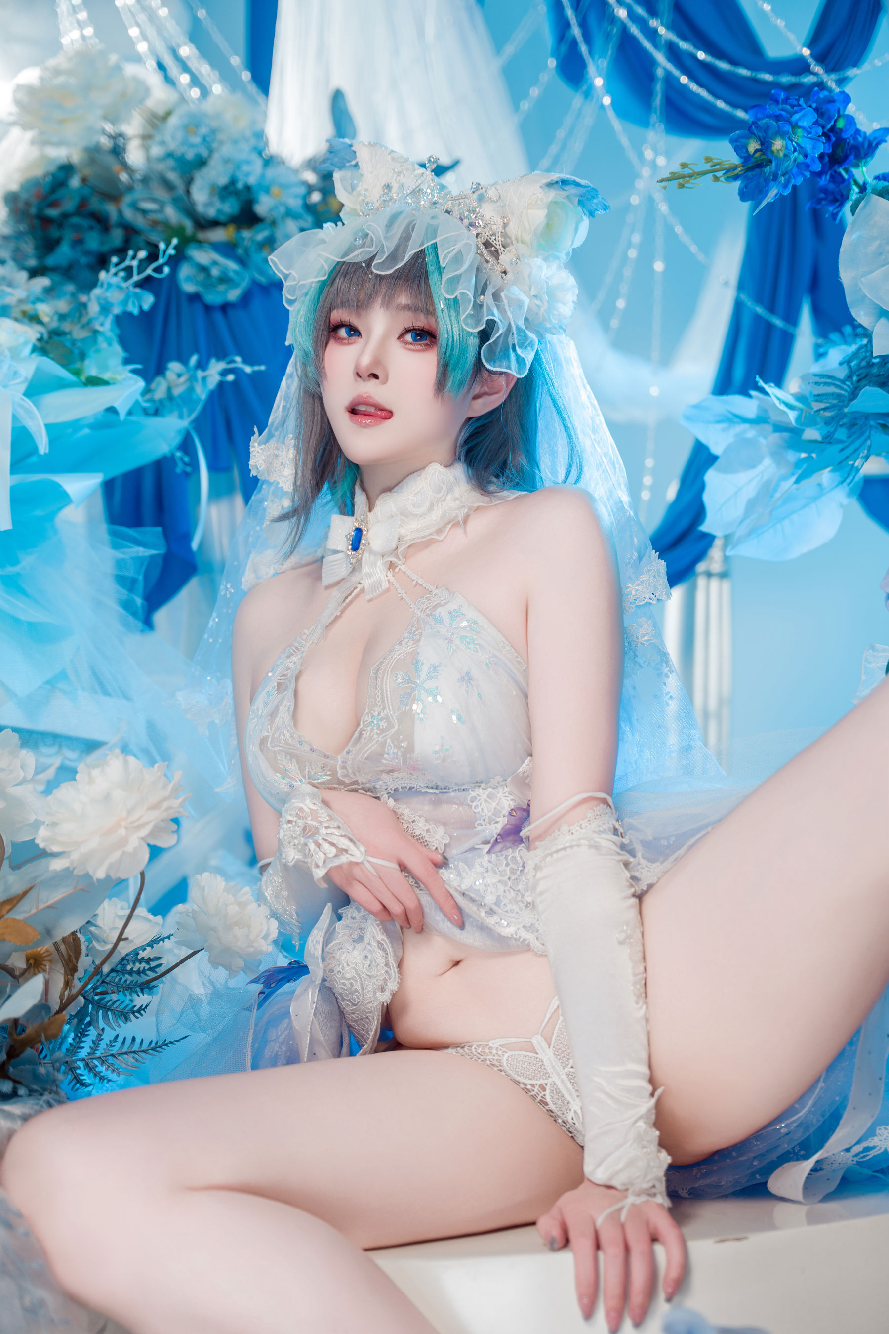 Natsuko夏夏子 - 碧蓝航线 柴郡婚纱/(70P)
