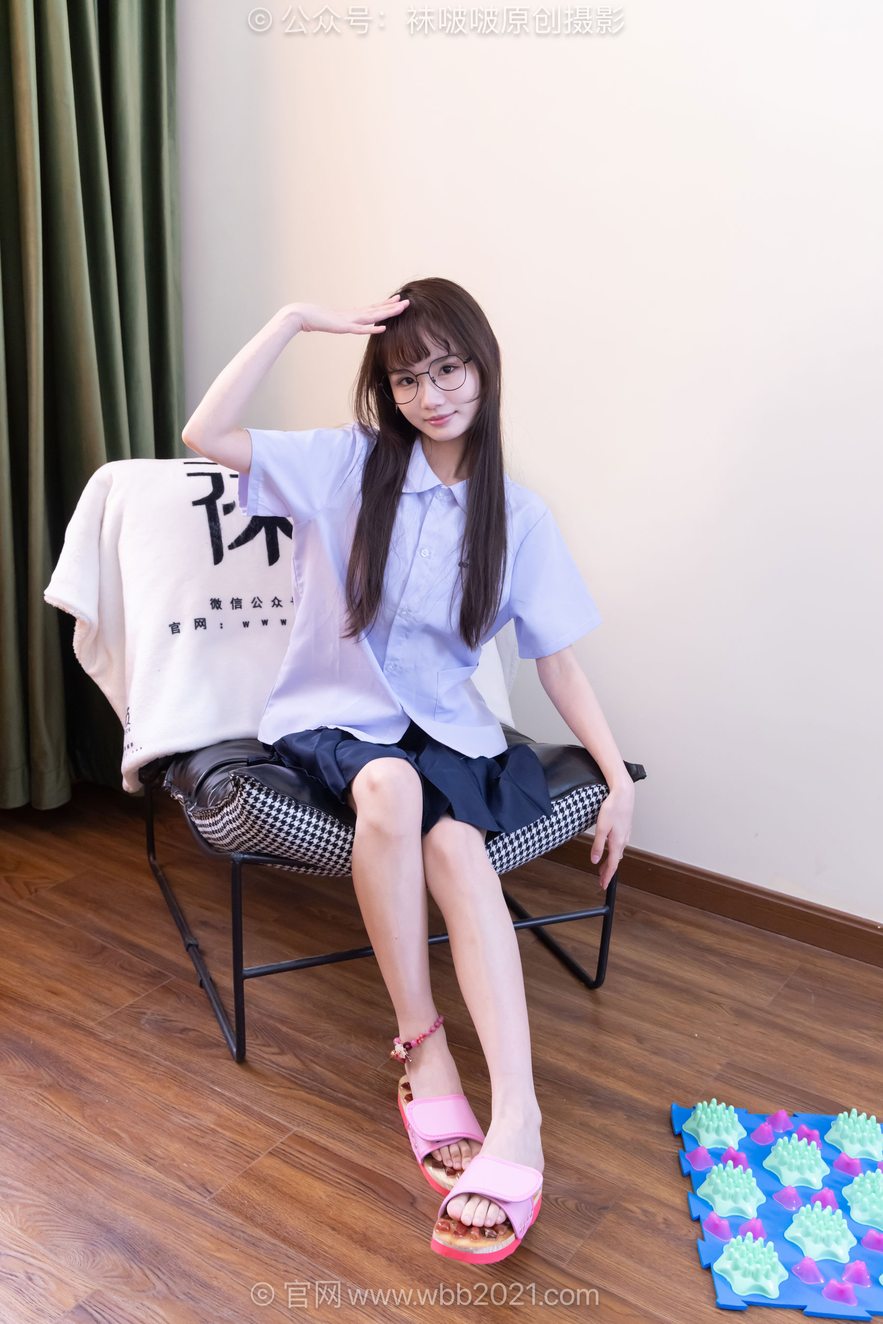 BoBoSocks袜啵啵 No.661 甜甜圈 - 按摩拖鞋、白棉袜、裸足、jk制服/(166P)