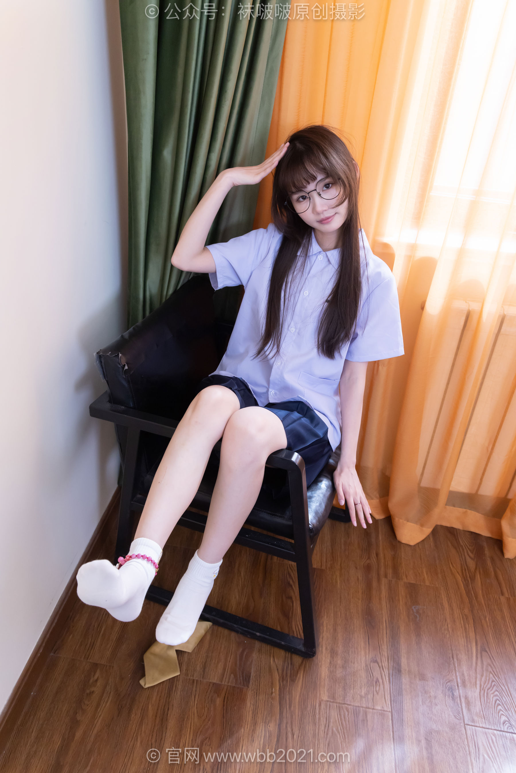 BoBoSocks袜啵啵 No.661 甜甜圈 - 按摩拖鞋、白棉袜、裸足、jk制服/(166P)