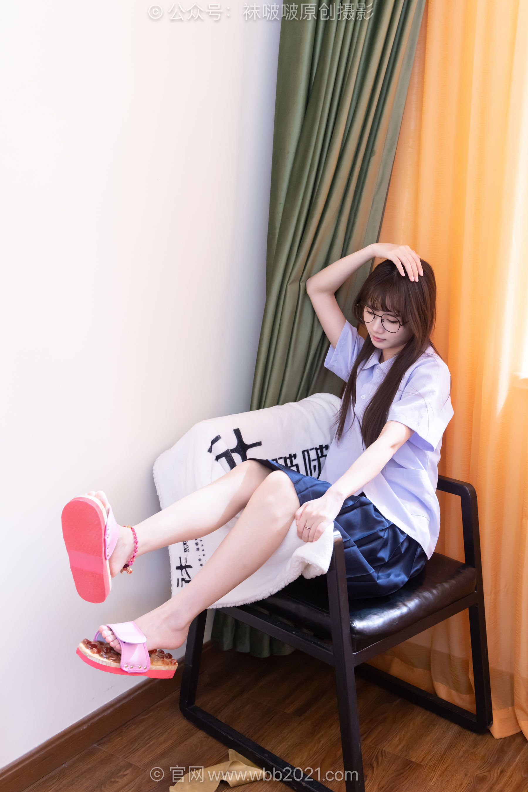 BoBoSocks袜啵啵 No.661 甜甜圈 - 按摩拖鞋、白棉袜、裸足、jk制服/(166P)
