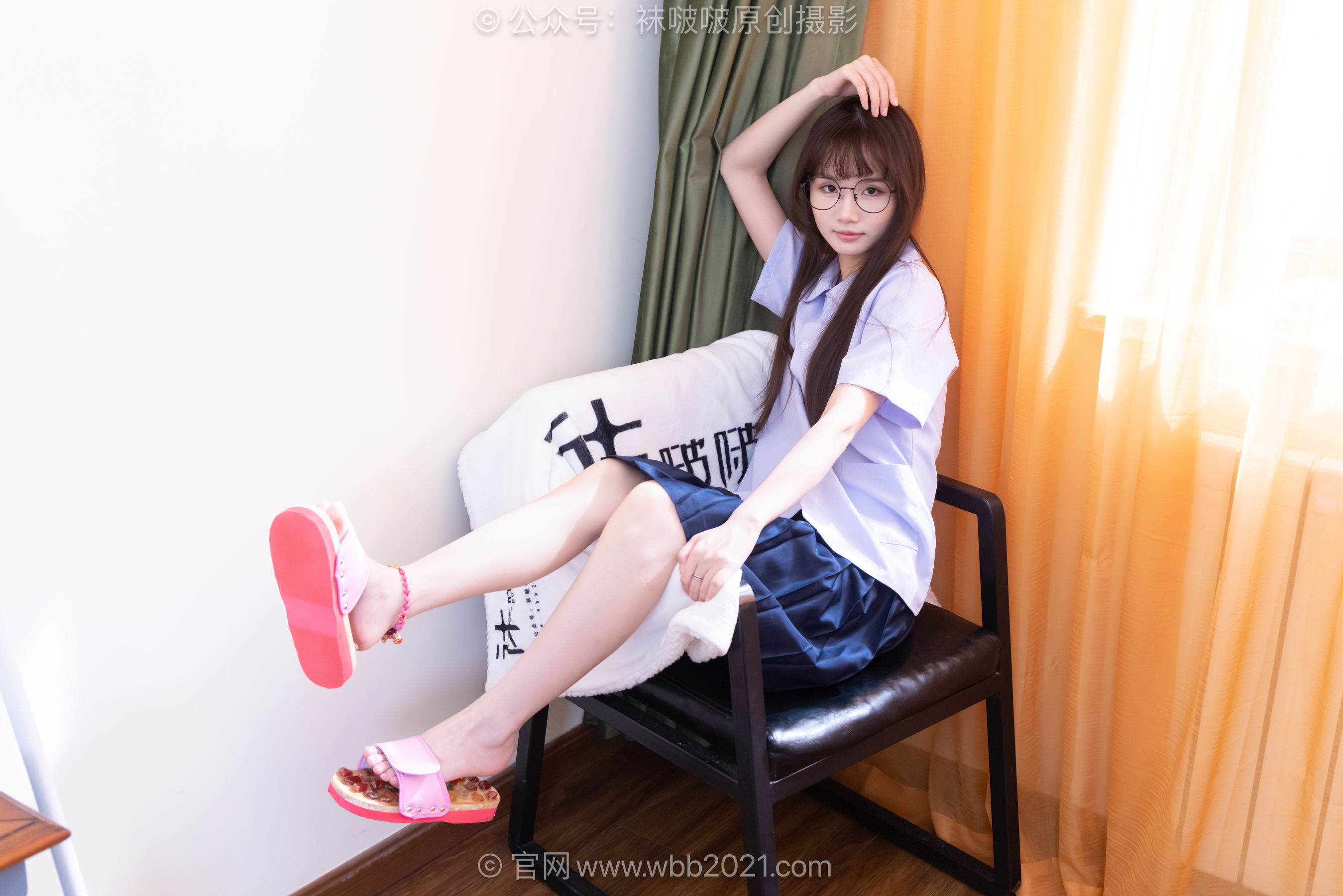 BoBoSocks袜啵啵 No.661 甜甜圈 - 按摩拖鞋、白棉袜、裸足、jk制服/(166P)