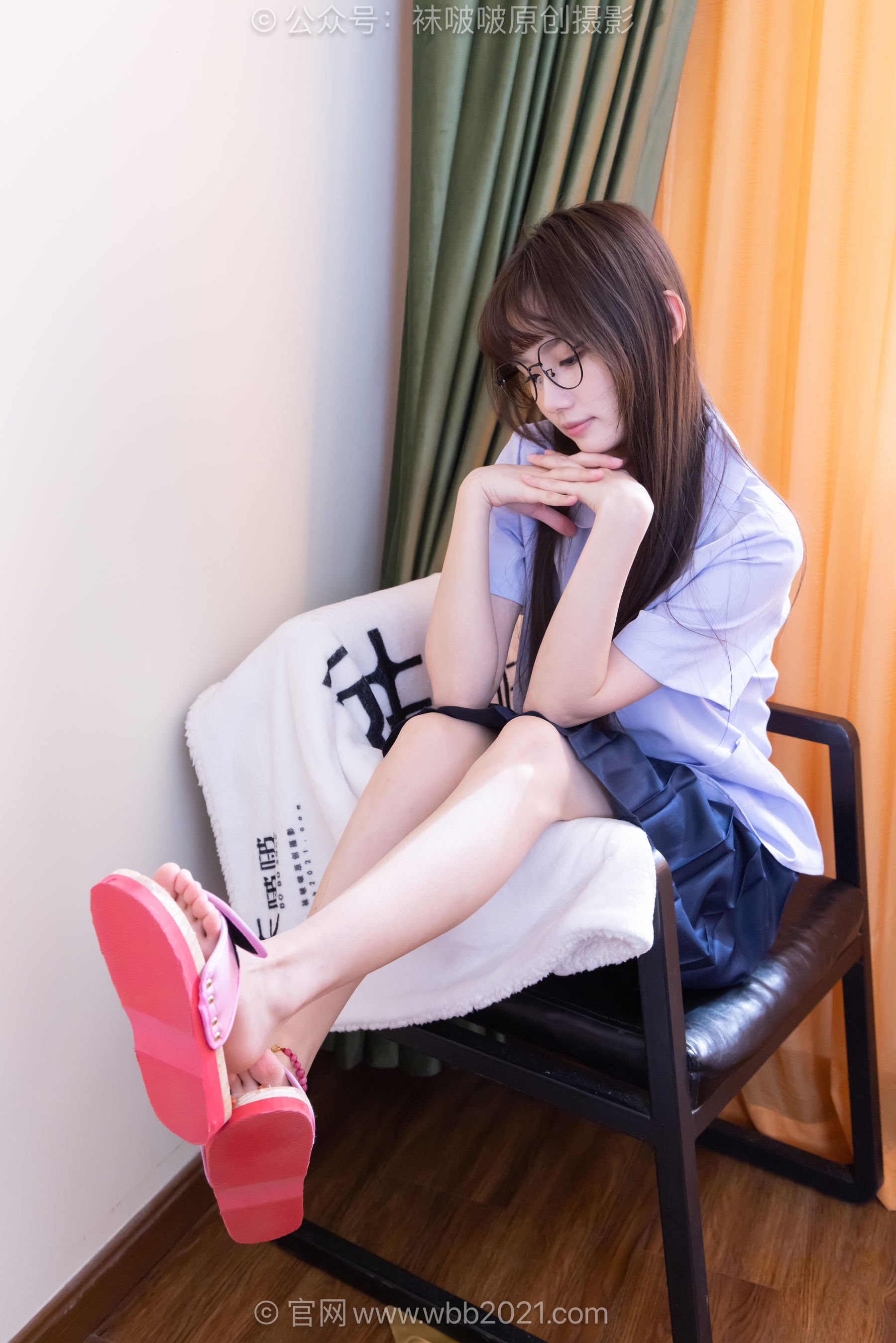BoBoSocks袜啵啵 No.661 甜甜圈 - 按摩拖鞋、白棉袜、裸足、jk制服/(166P)