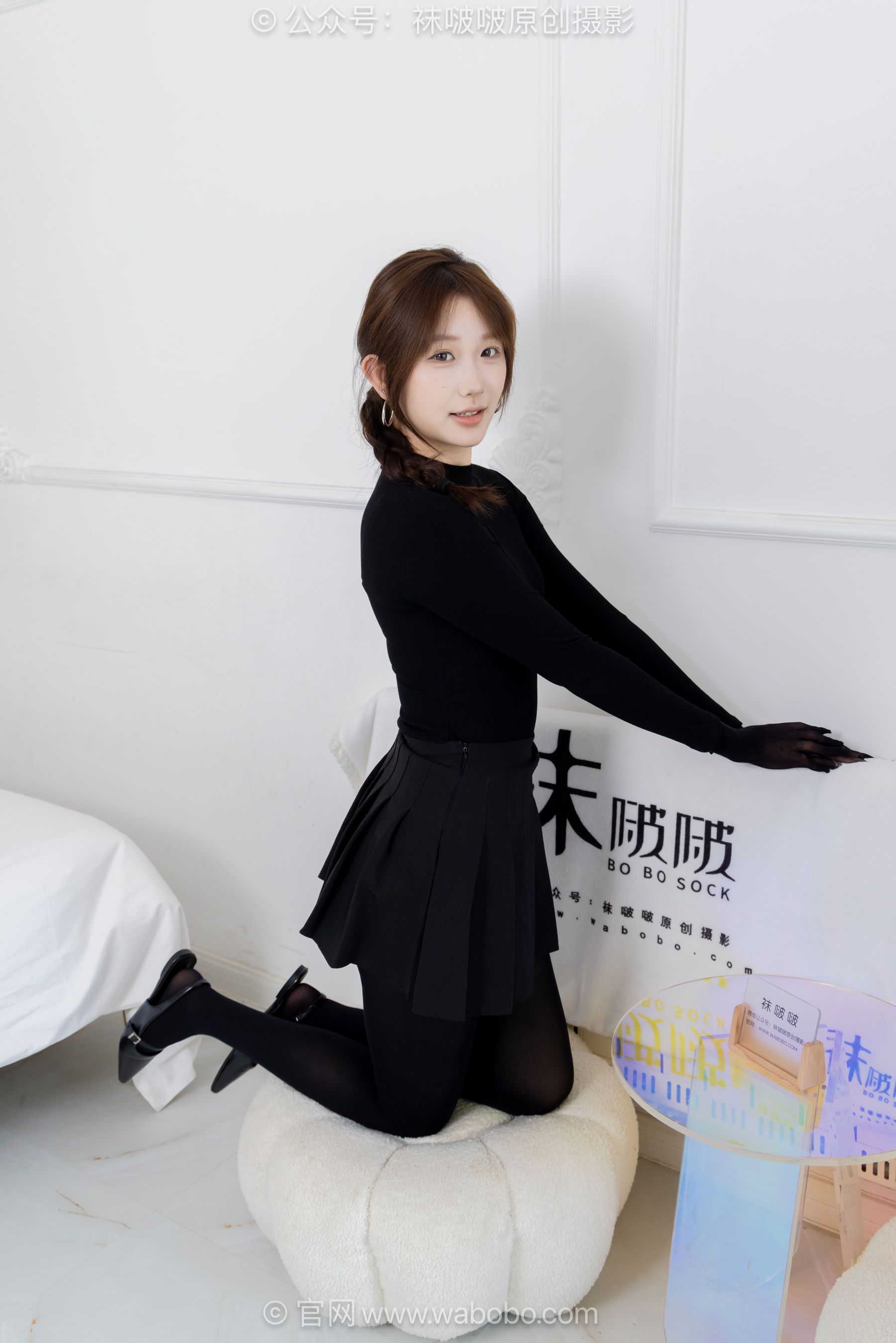 BoBoSocks袜啵啵 No.668 香菜 - 平底鞋、厚黑丝五指袜、黑丝手套/(179P)