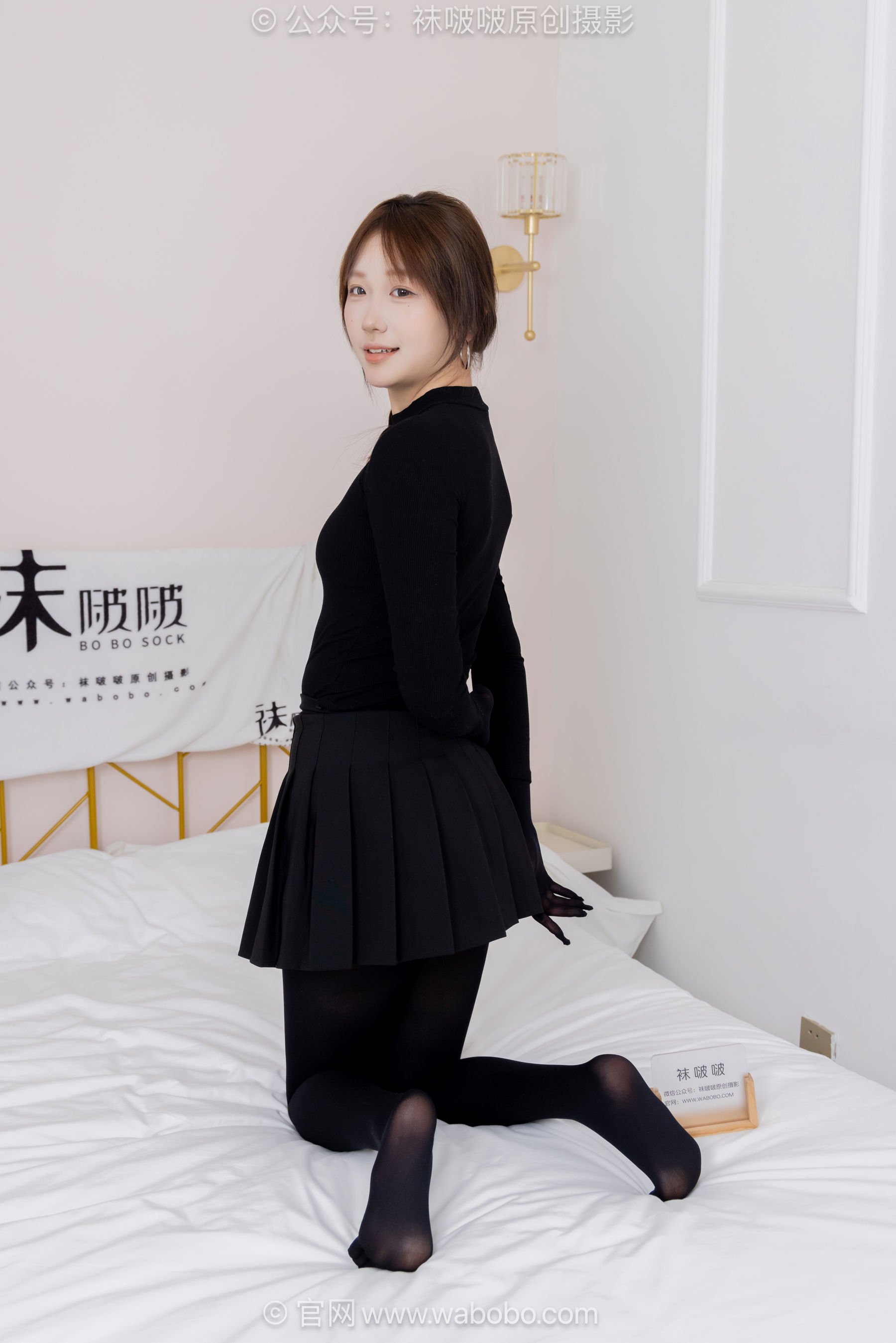 BoBoSocks袜啵啵 No.668 香菜 - 平底鞋、厚黑丝五指袜、黑丝手套/(179P)