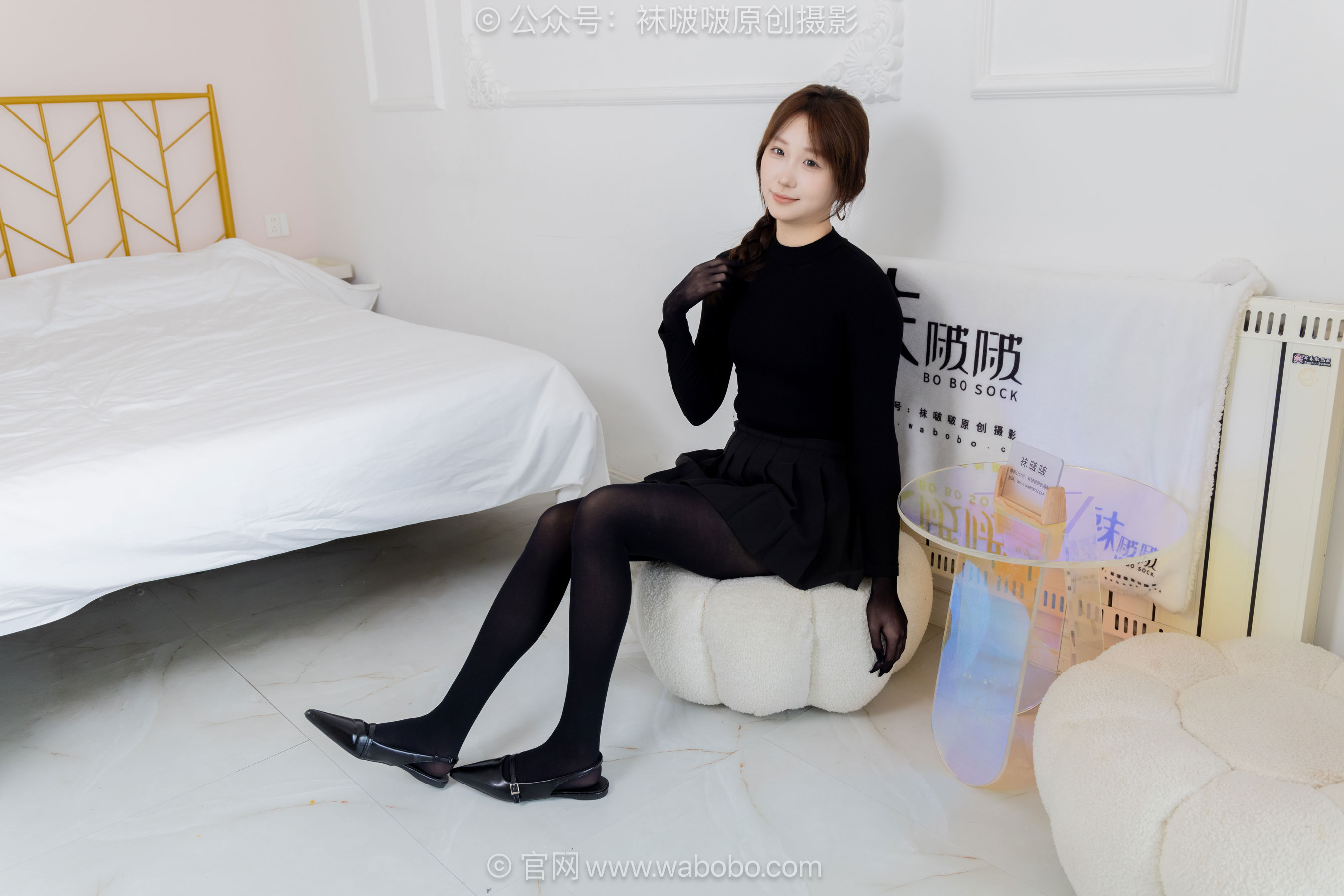 BoBoSocks袜啵啵 No.668 香菜 - 平底鞋、厚黑丝五指袜、黑丝手套/(179P)