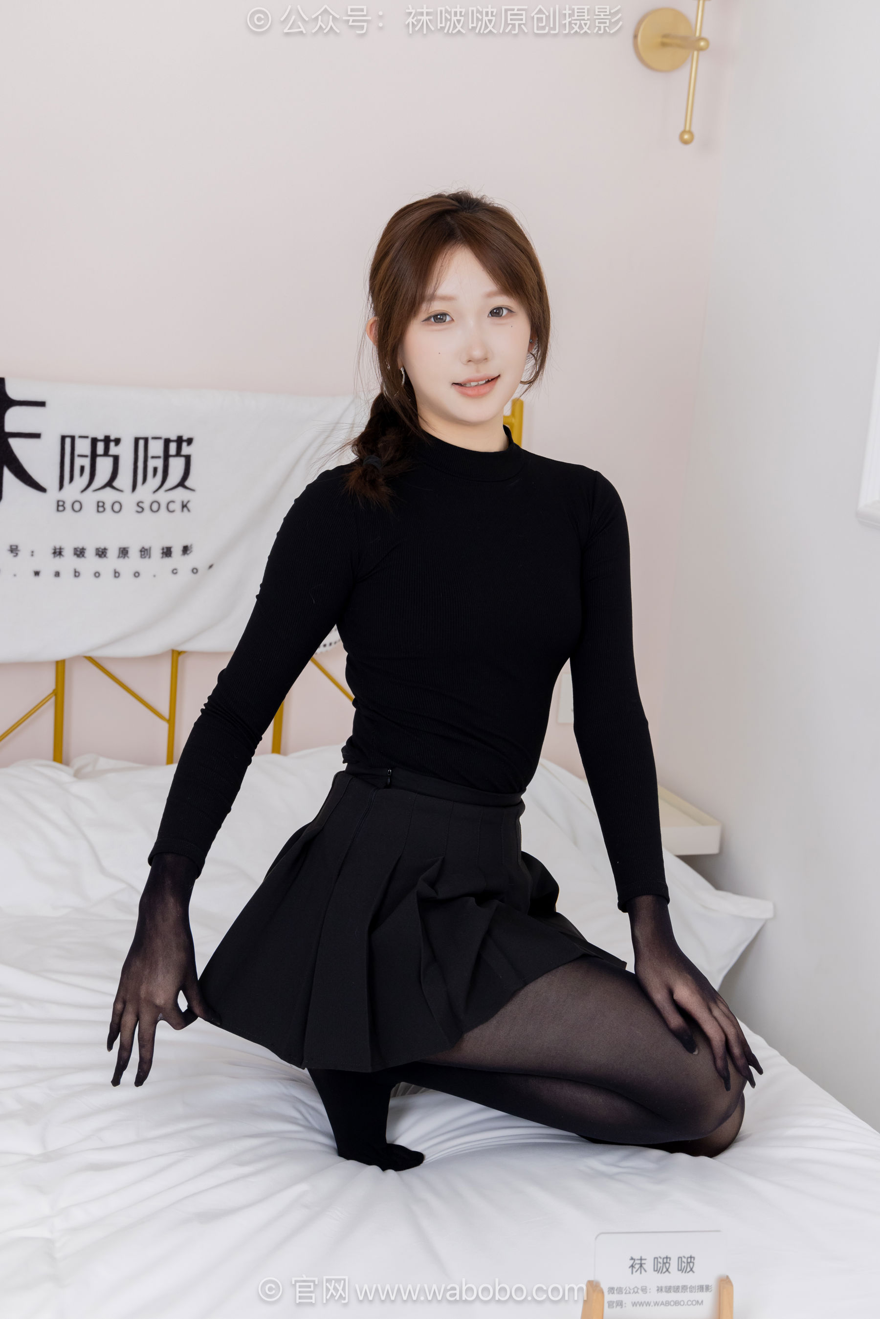 BoBoSocks袜啵啵 No.668 香菜 - 平底鞋、厚黑丝五指袜、黑丝手套/(179P)