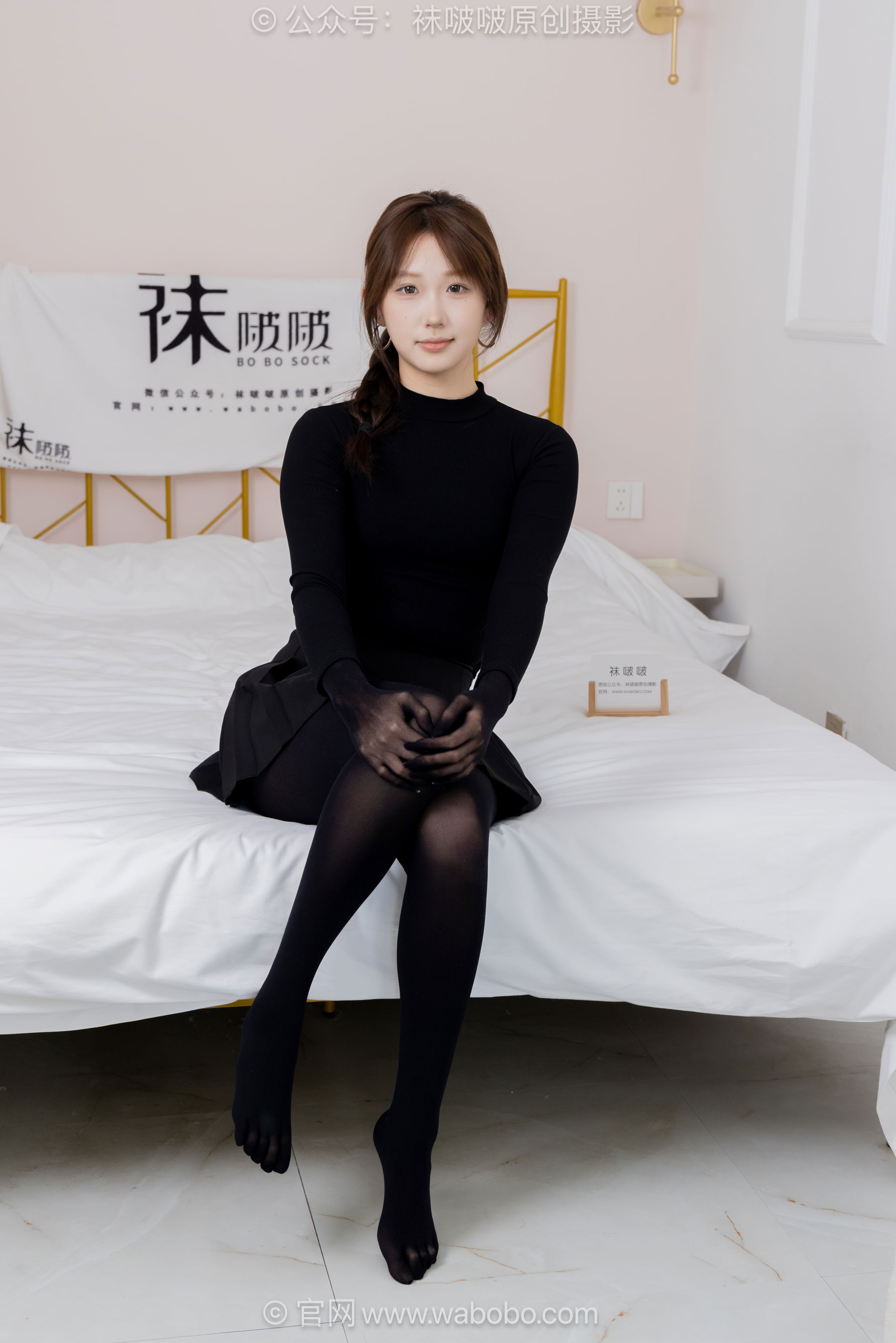 BoBoSocks袜啵啵 No.668 香菜 - 平底鞋、厚黑丝五指袜、黑丝手套/(179P)