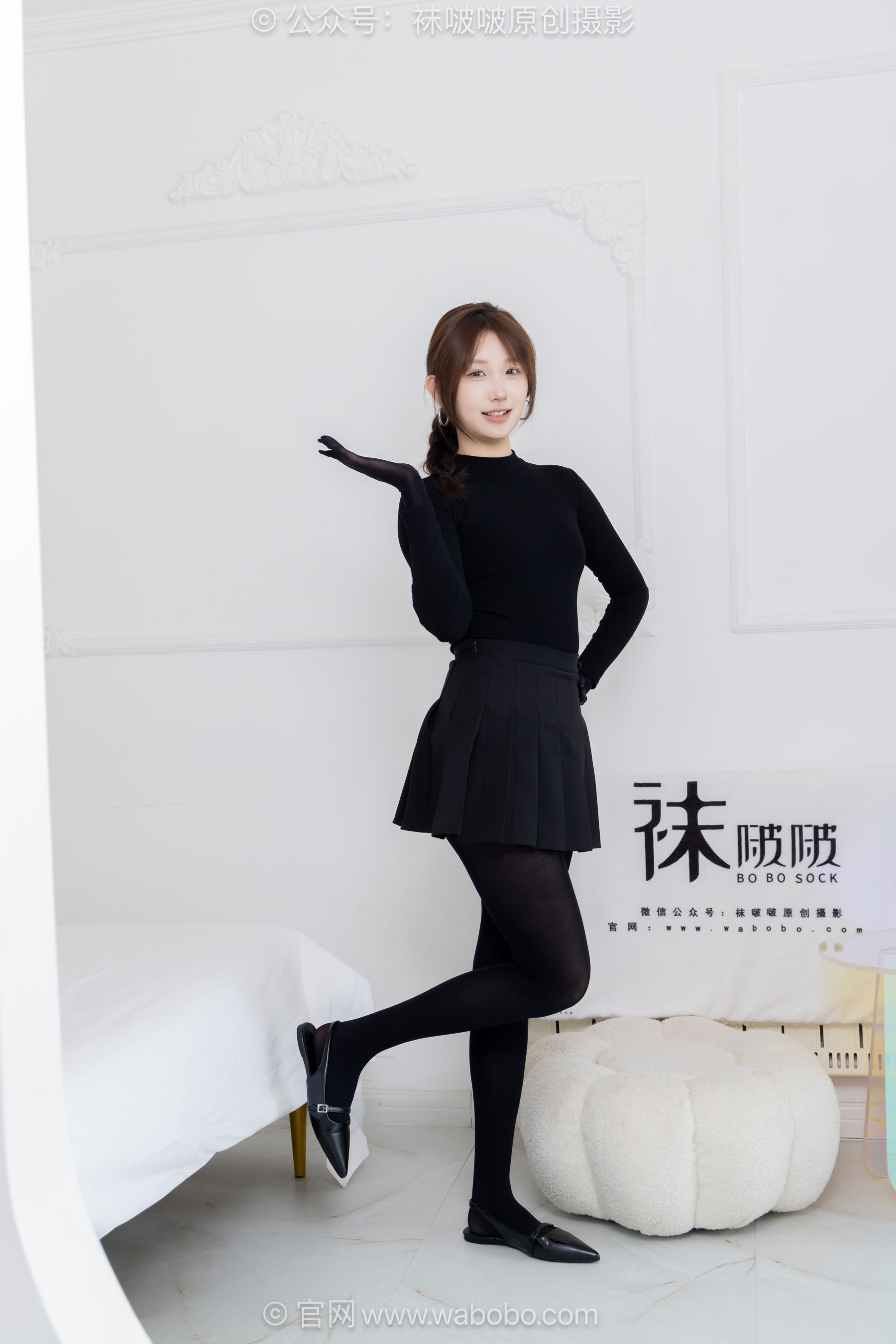 BoBoSocks袜啵啵 No.668 香菜 - 平底鞋、厚黑丝五指袜、黑丝手套/(179P)