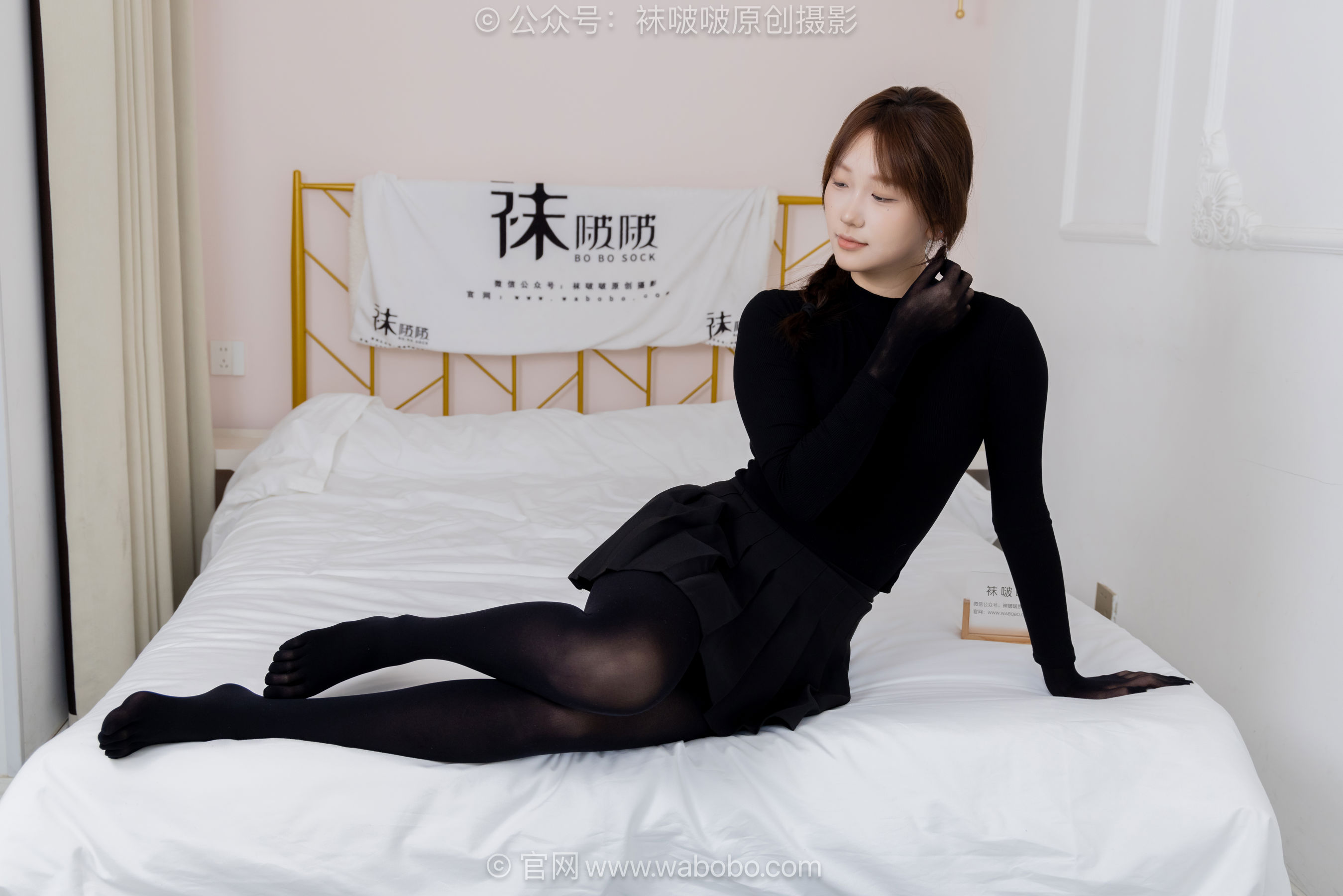 BoBoSocks袜啵啵 No.668 香菜 - 平底鞋、厚黑丝五指袜、黑丝手套/(179P)