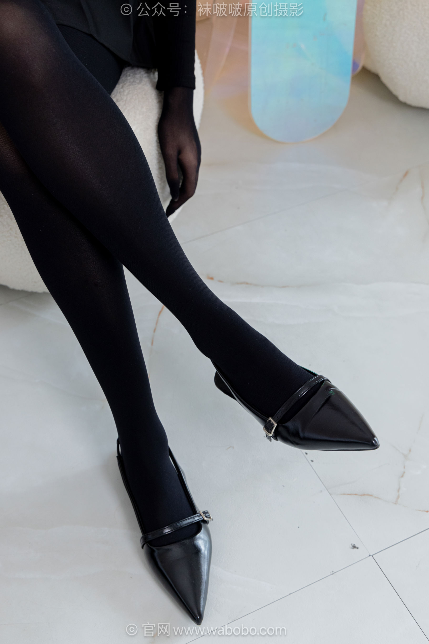 BoBoSocks袜啵啵 No.668 香菜 - 平底鞋、厚黑丝五指袜、黑丝手套/(179P)