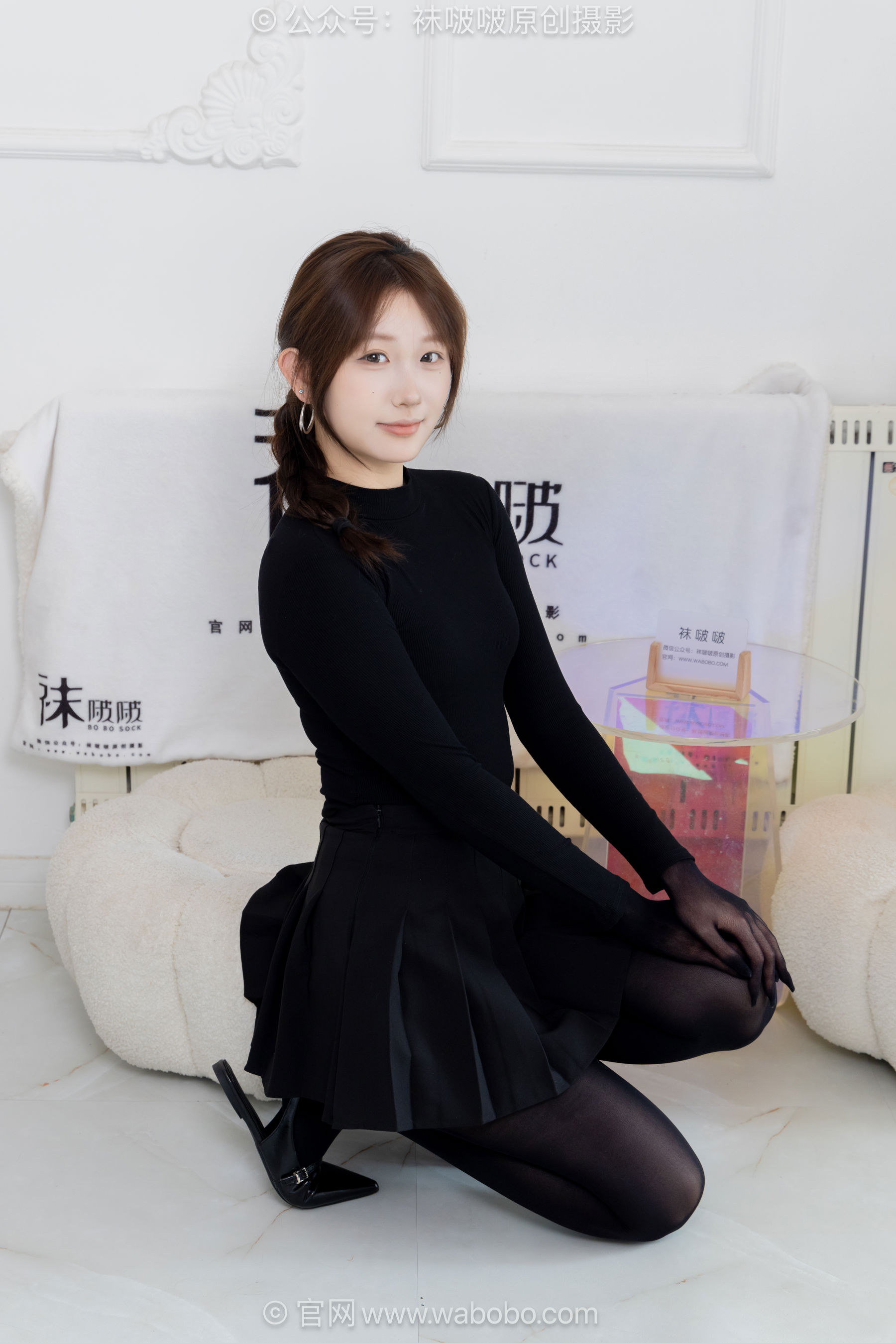BoBoSocks袜啵啵 No.668 香菜 - 平底鞋、厚黑丝五指袜、黑丝手套/(179P)