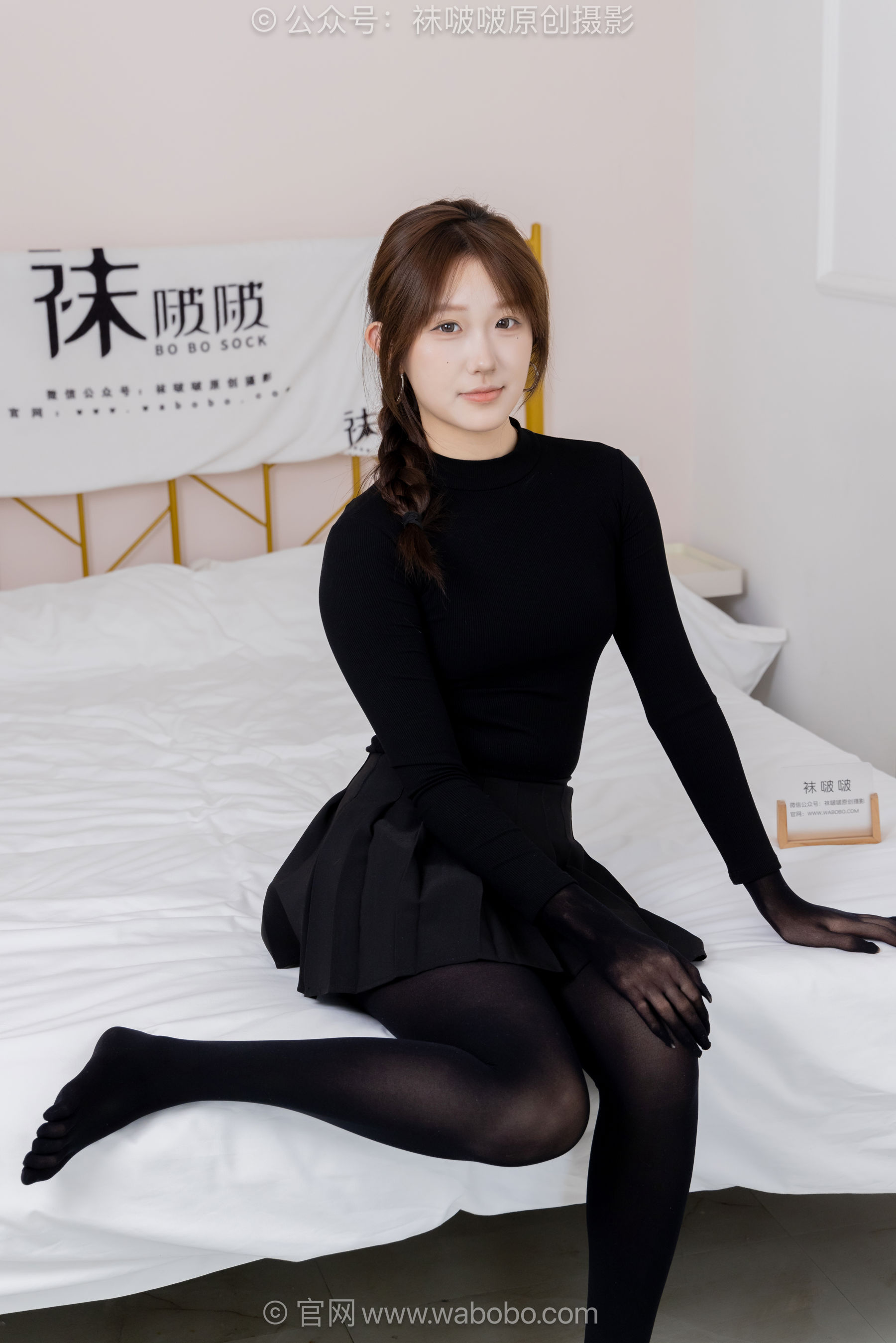 BoBoSocks袜啵啵 No.668 香菜 - 平底鞋、厚黑丝五指袜、黑丝手套/(179P)