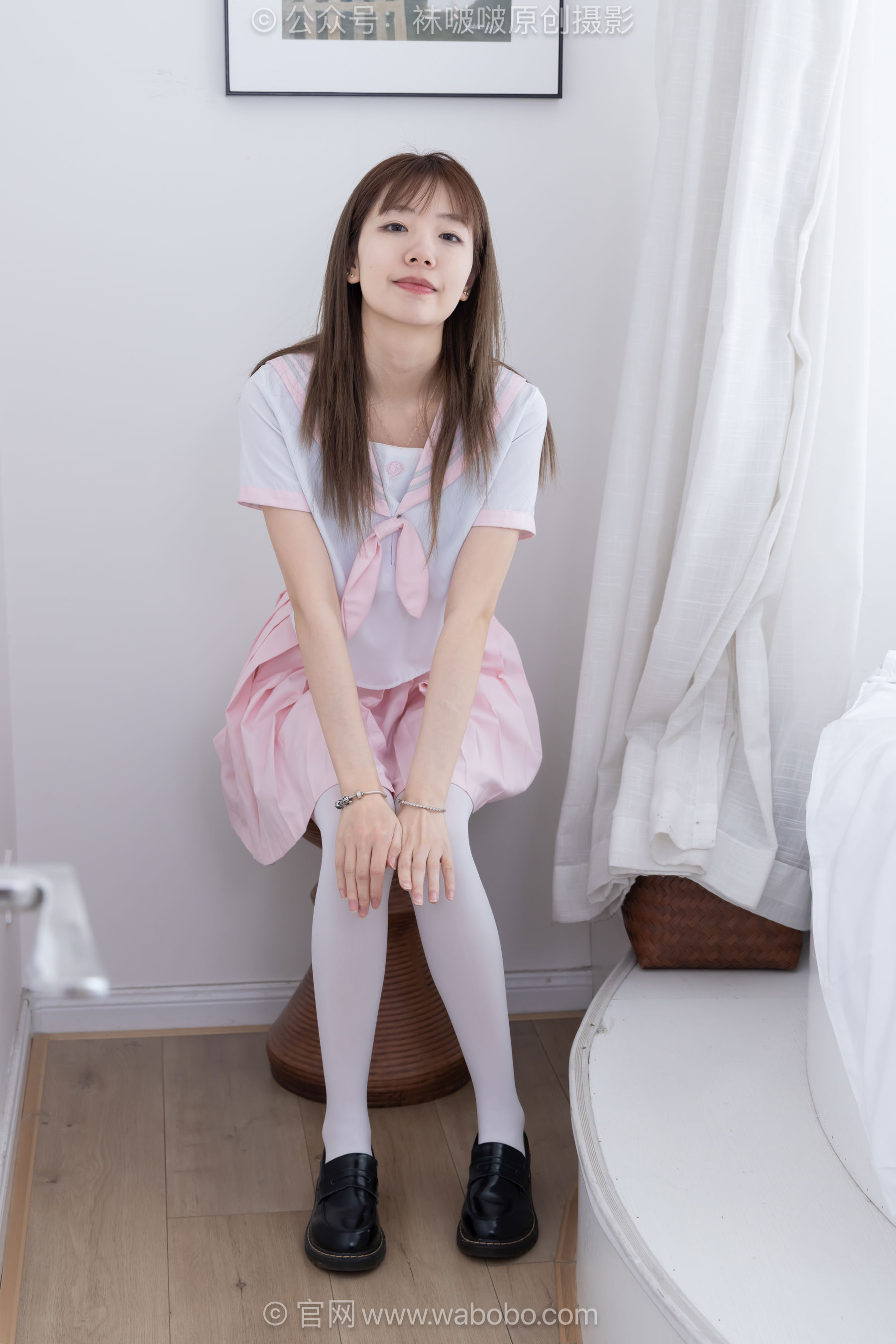 BoBoSocks袜啵啵 No.671 小甜豆 - 皮鞋、厚白丝、厚黑丝、jk制服/(150P)
