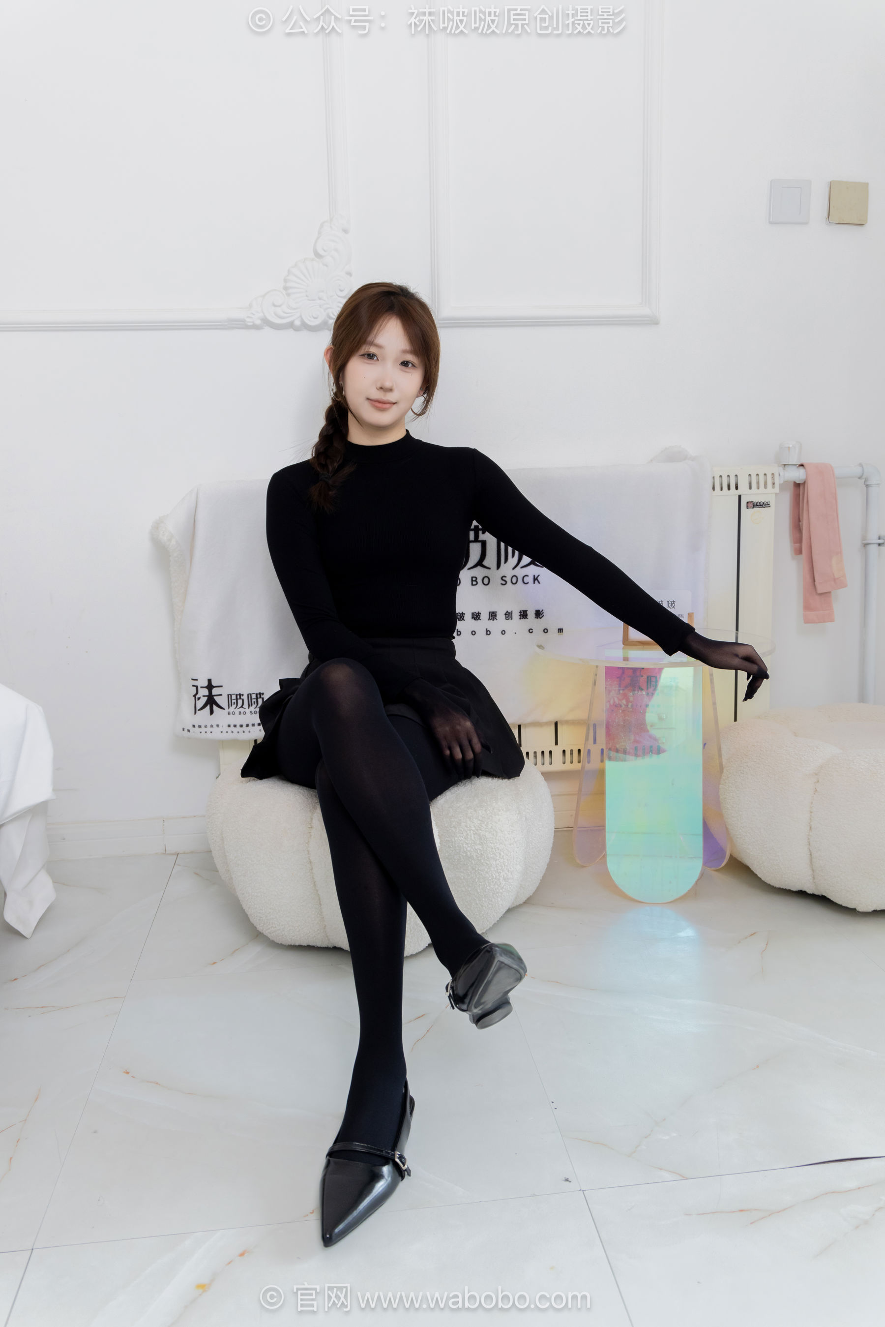 BoBoSocks袜啵啵 No.668 香菜 - 平底鞋、厚黑丝五指袜、黑丝手套/(179P)