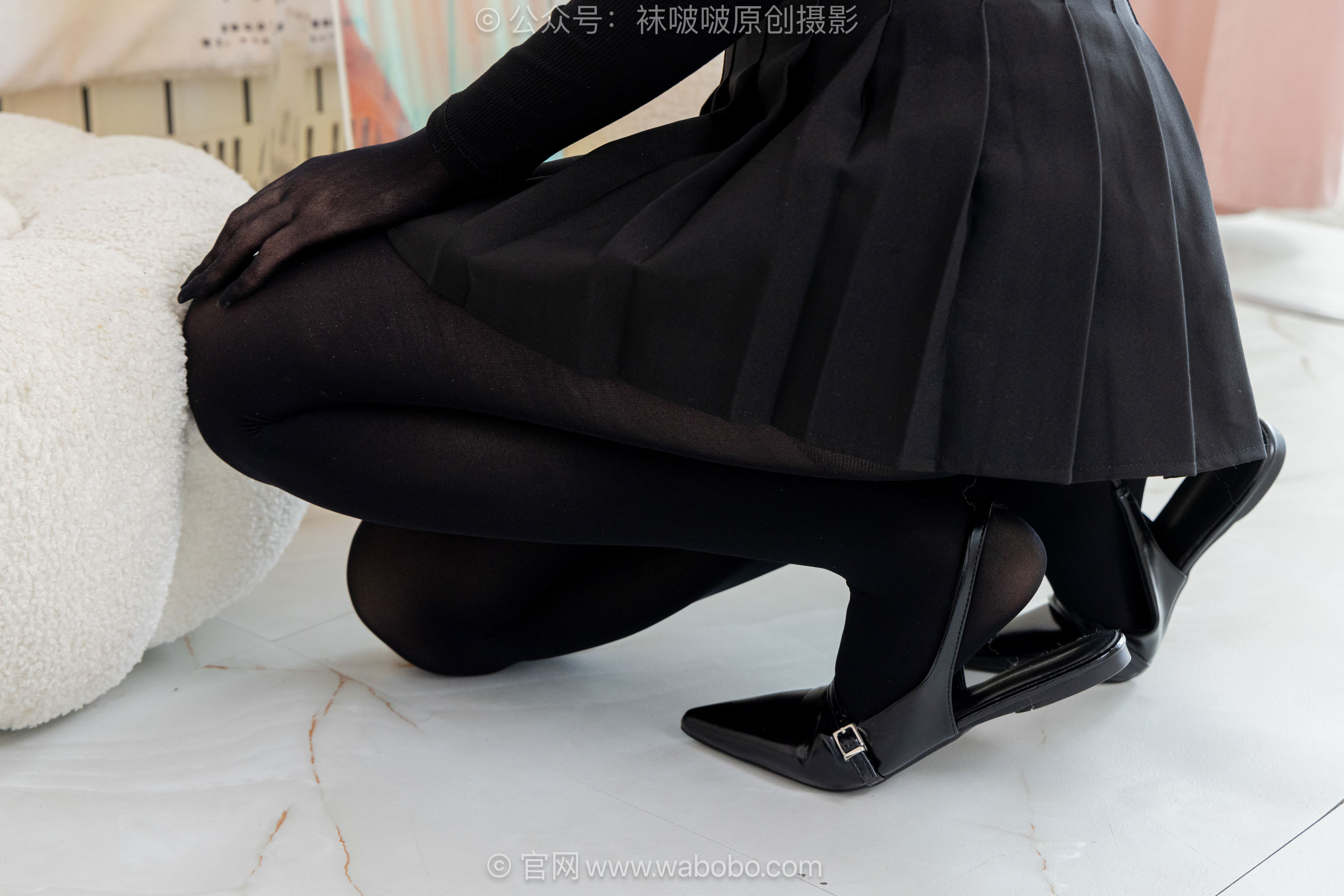 BoBoSocks袜啵啵 No.668 香菜 - 平底鞋、厚黑丝五指袜、黑丝手套/(179P)