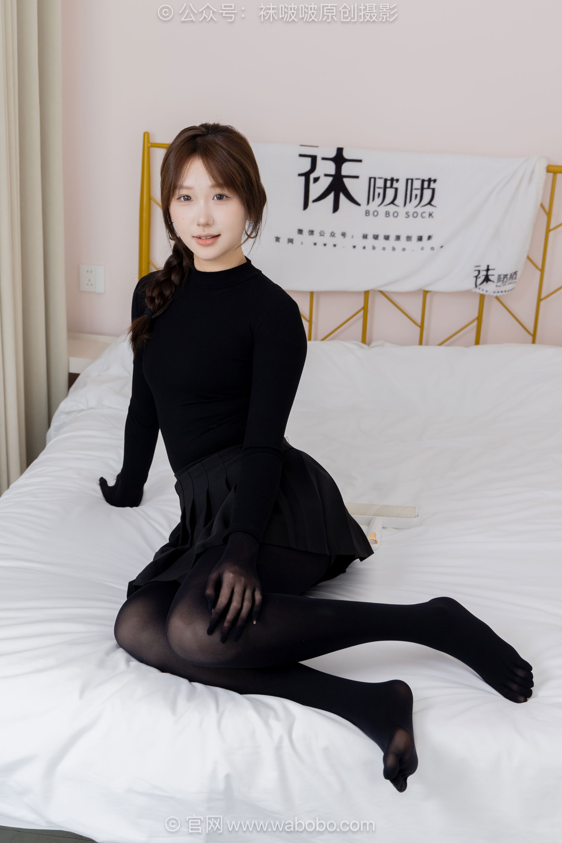 BoBoSocks袜啵啵 No.668 香菜 - 平底鞋、厚黑丝五指袜、黑丝手套/(179P)