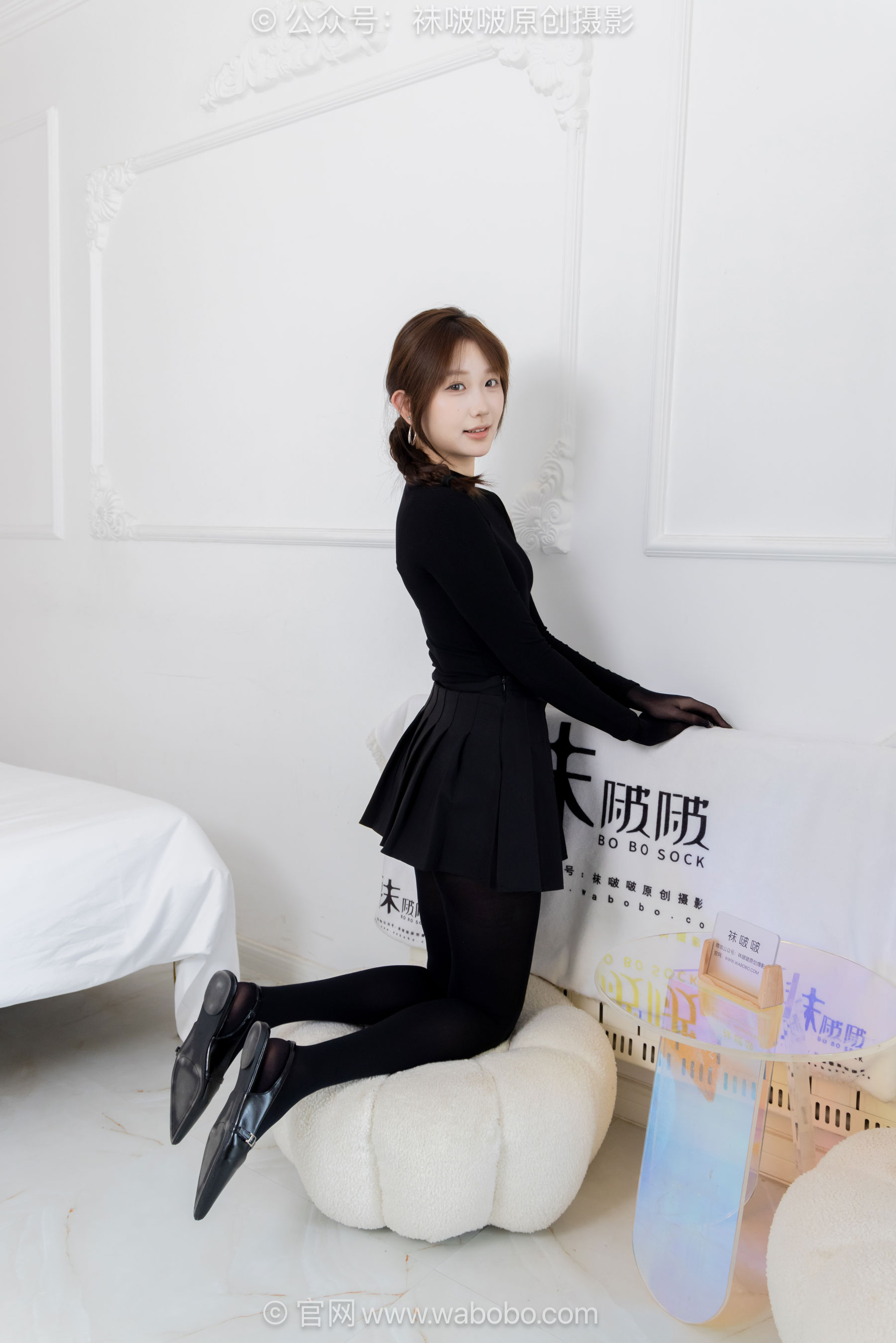 BoBoSocks袜啵啵 No.668 香菜 - 平底鞋、厚黑丝五指袜、黑丝手套/(179P)