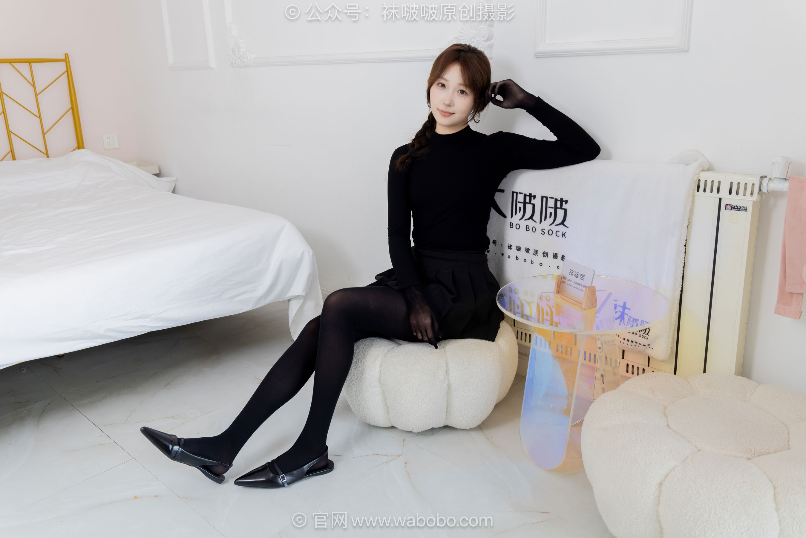 BoBoSocks袜啵啵 No.668 香菜 - 平底鞋、厚黑丝五指袜、黑丝手套/(179P)