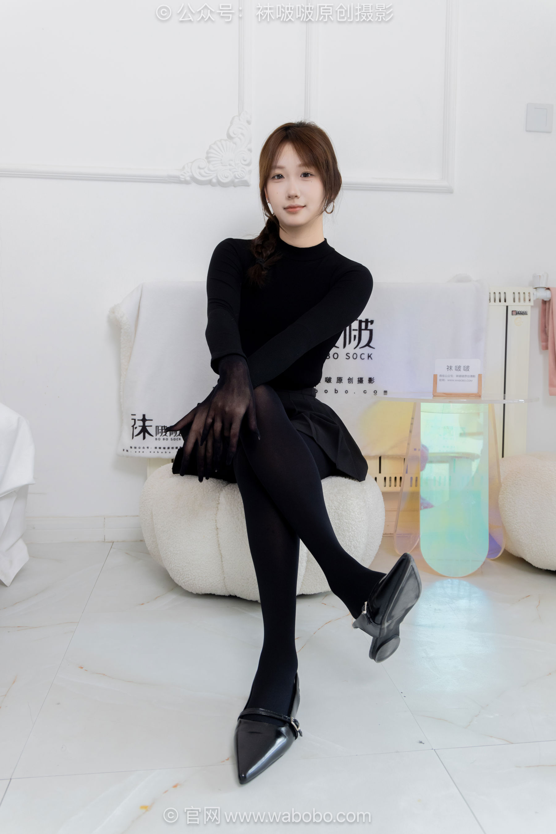 BoBoSocks袜啵啵 No.668 香菜 - 平底鞋、厚黑丝五指袜、黑丝手套/(179P)