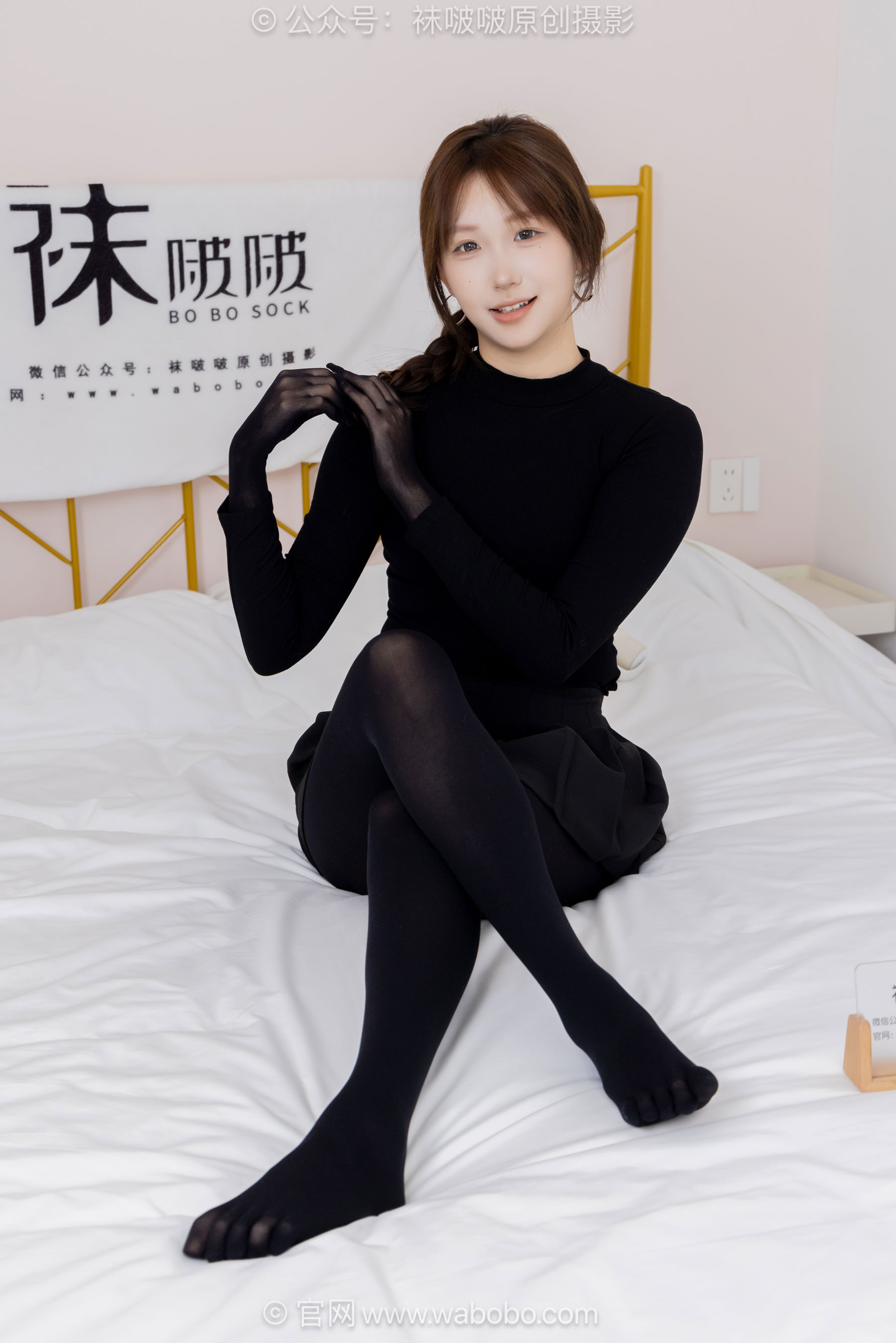 BoBoSocks袜啵啵 No.668 香菜 - 平底鞋、厚黑丝五指袜、黑丝手套/(179P)