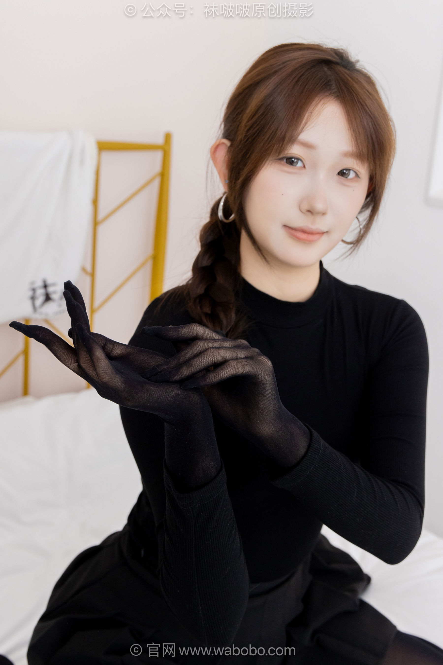 BoBoSocks袜啵啵 No.668 香菜 - 平底鞋、厚黑丝五指袜、黑丝手套/(179P)