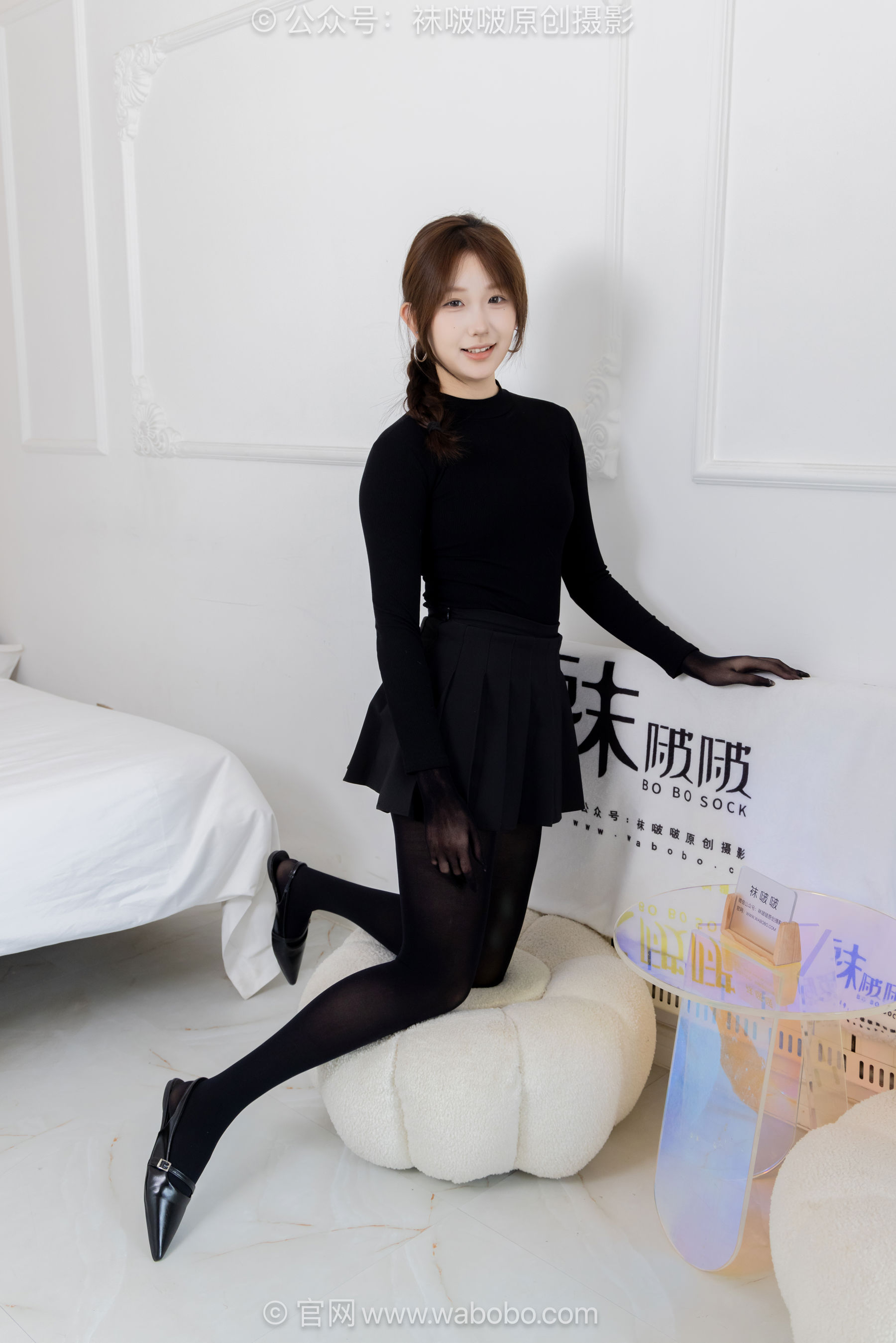 BoBoSocks袜啵啵 No.668 香菜 - 平底鞋、厚黑丝五指袜、黑丝手套/(179P)