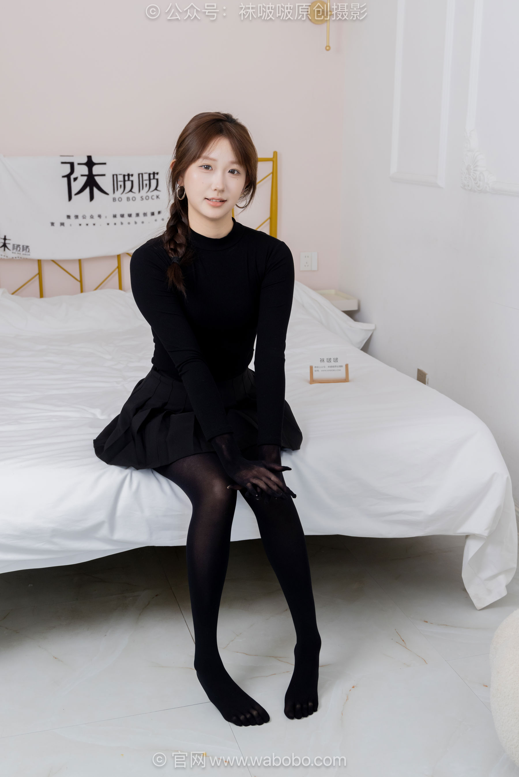 BoBoSocks袜啵啵 No.668 香菜 - 平底鞋、厚黑丝五指袜、黑丝手套/(179P)