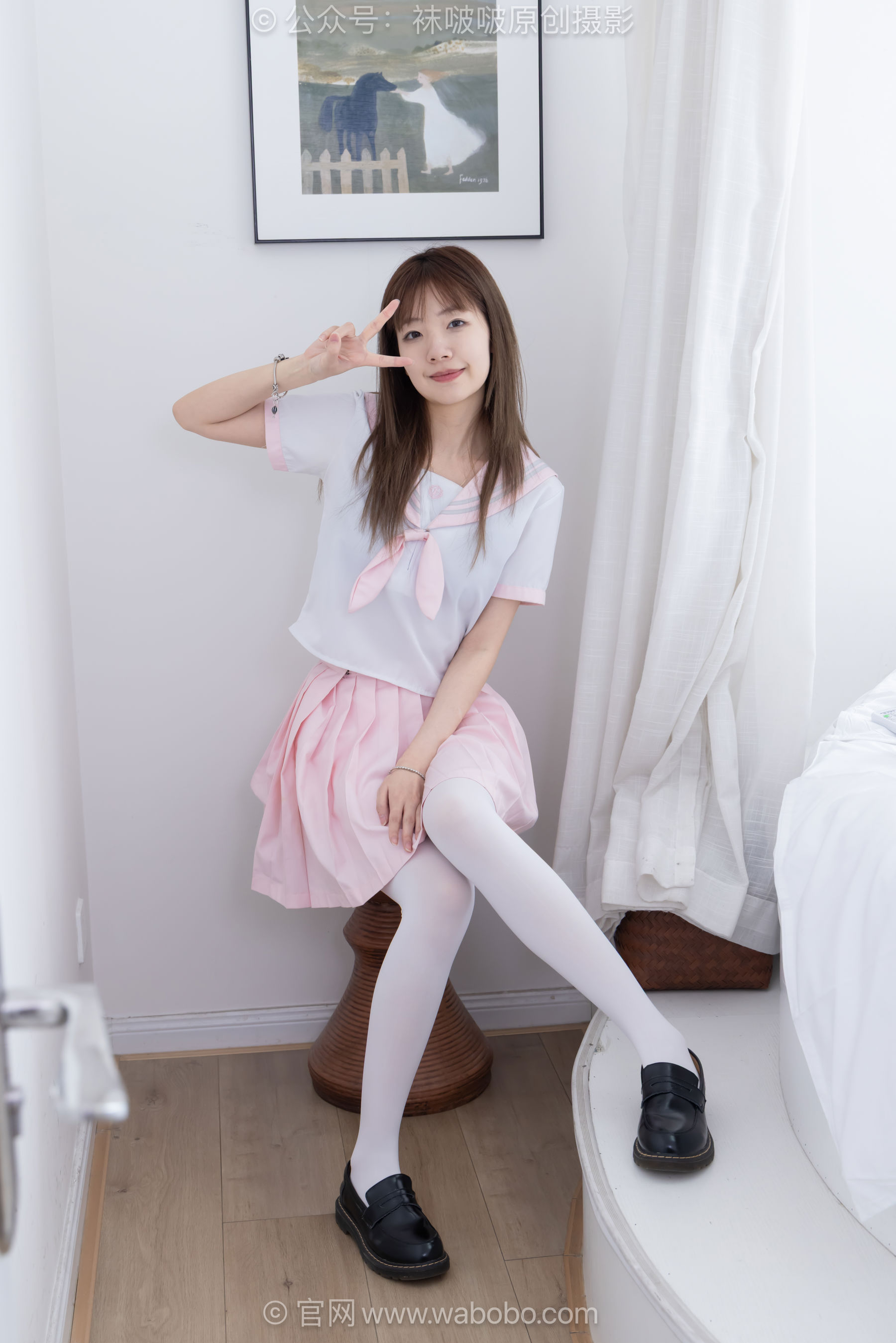 BoBoSocks袜啵啵 No.671 小甜豆 - 皮鞋、厚白丝、厚黑丝、jk制服/(150P)