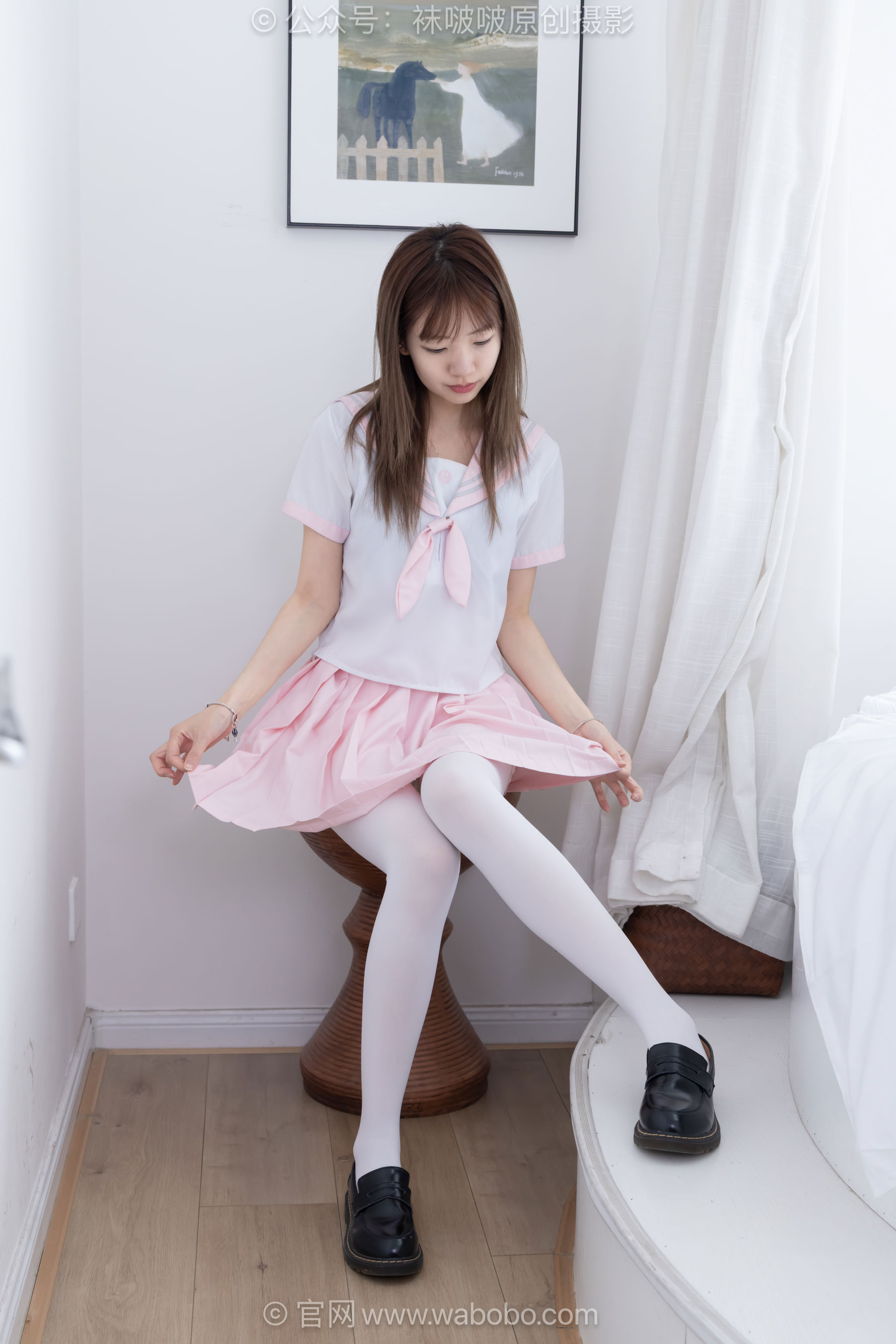 BoBoSocks袜啵啵 No.671 小甜豆 - 皮鞋、厚白丝、厚黑丝、jk制服/(150P)