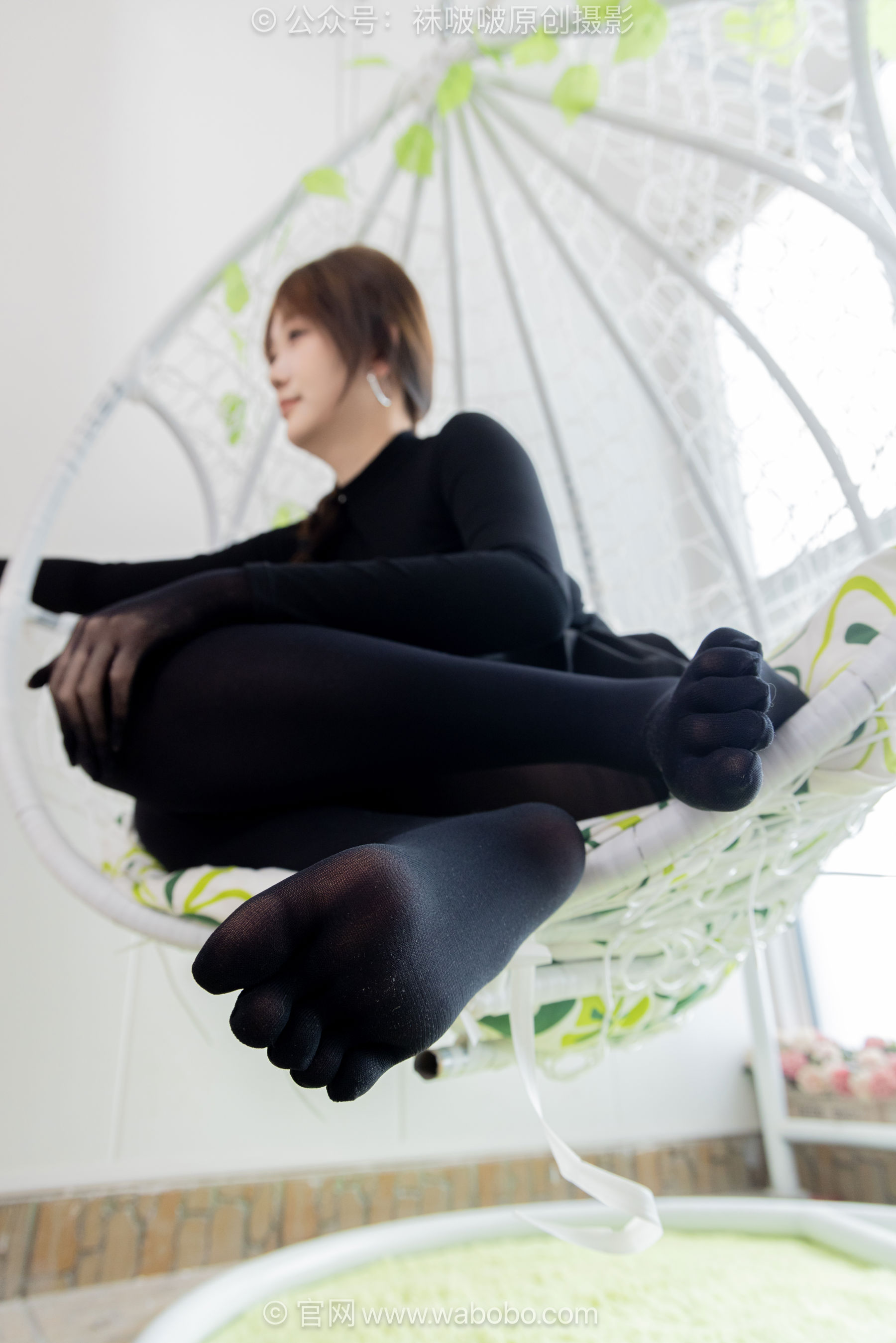 BoBoSocks袜啵啵 No.668 香菜 - 平底鞋、厚黑丝五指袜、黑丝手套/(179P)