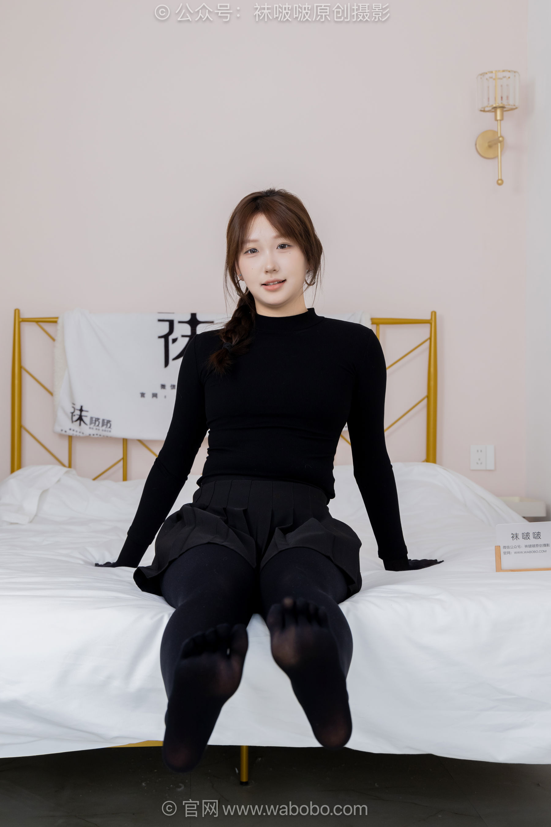 BoBoSocks袜啵啵 No.668 香菜 - 平底鞋、厚黑丝五指袜、黑丝手套/(179P)