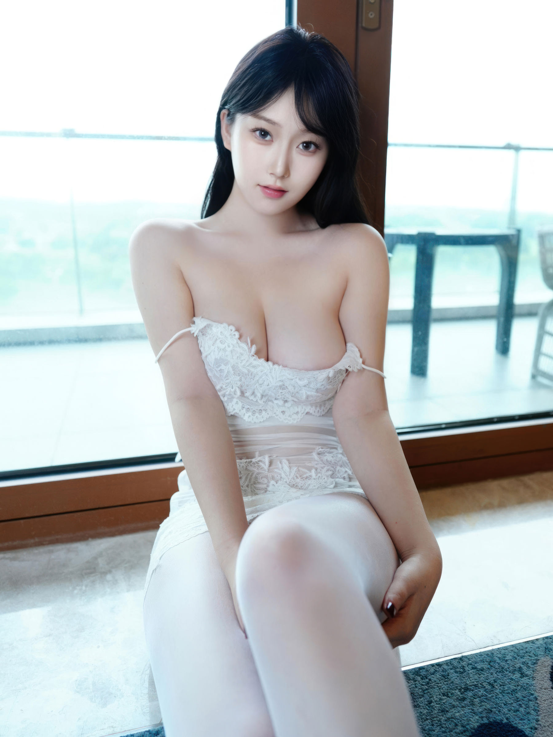 李沁恩lrene&金允希Yuki - 双人黑白睡衣/(85P)