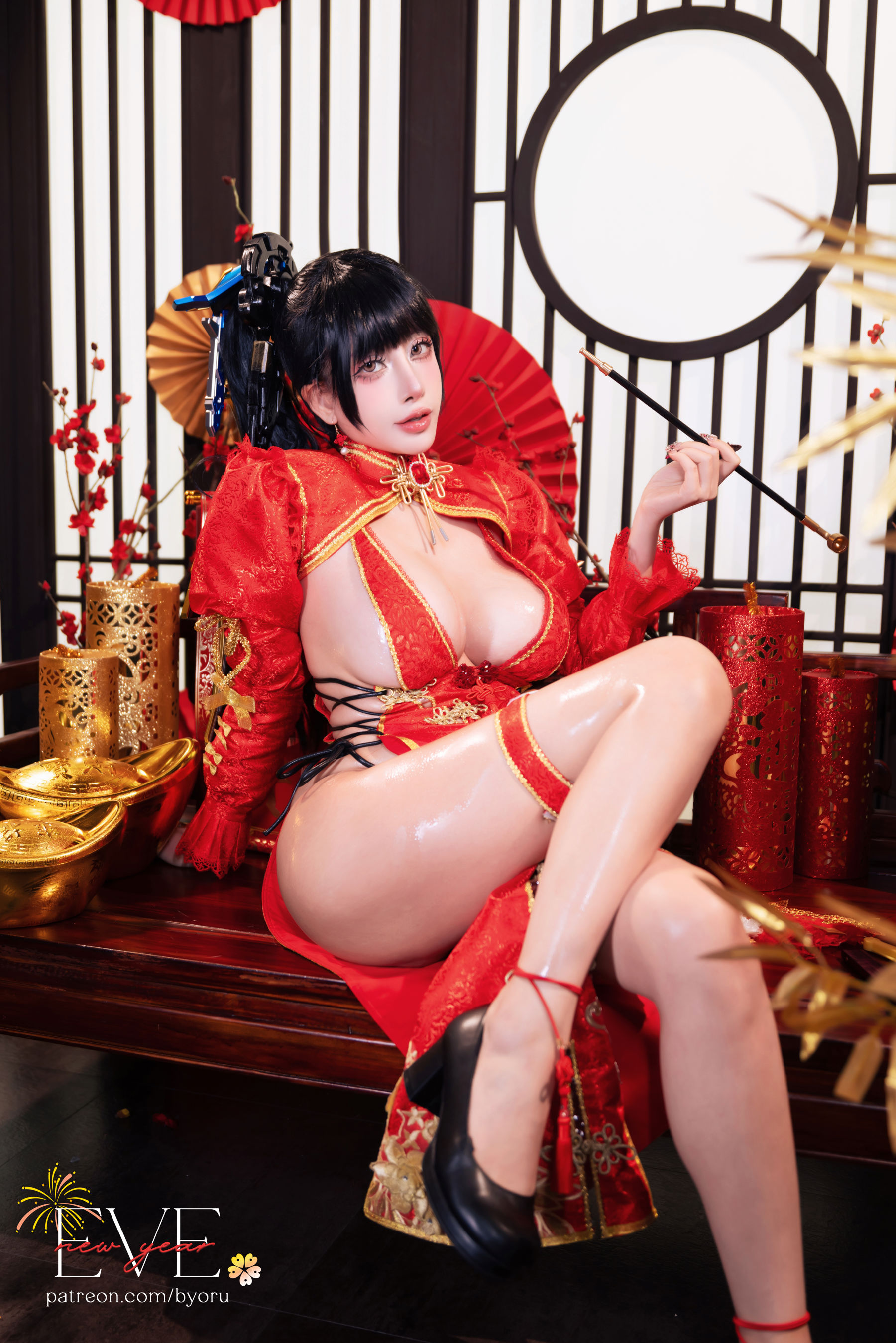 日本性感萝莉Byoru - Eve New Year Qipao/(44P)