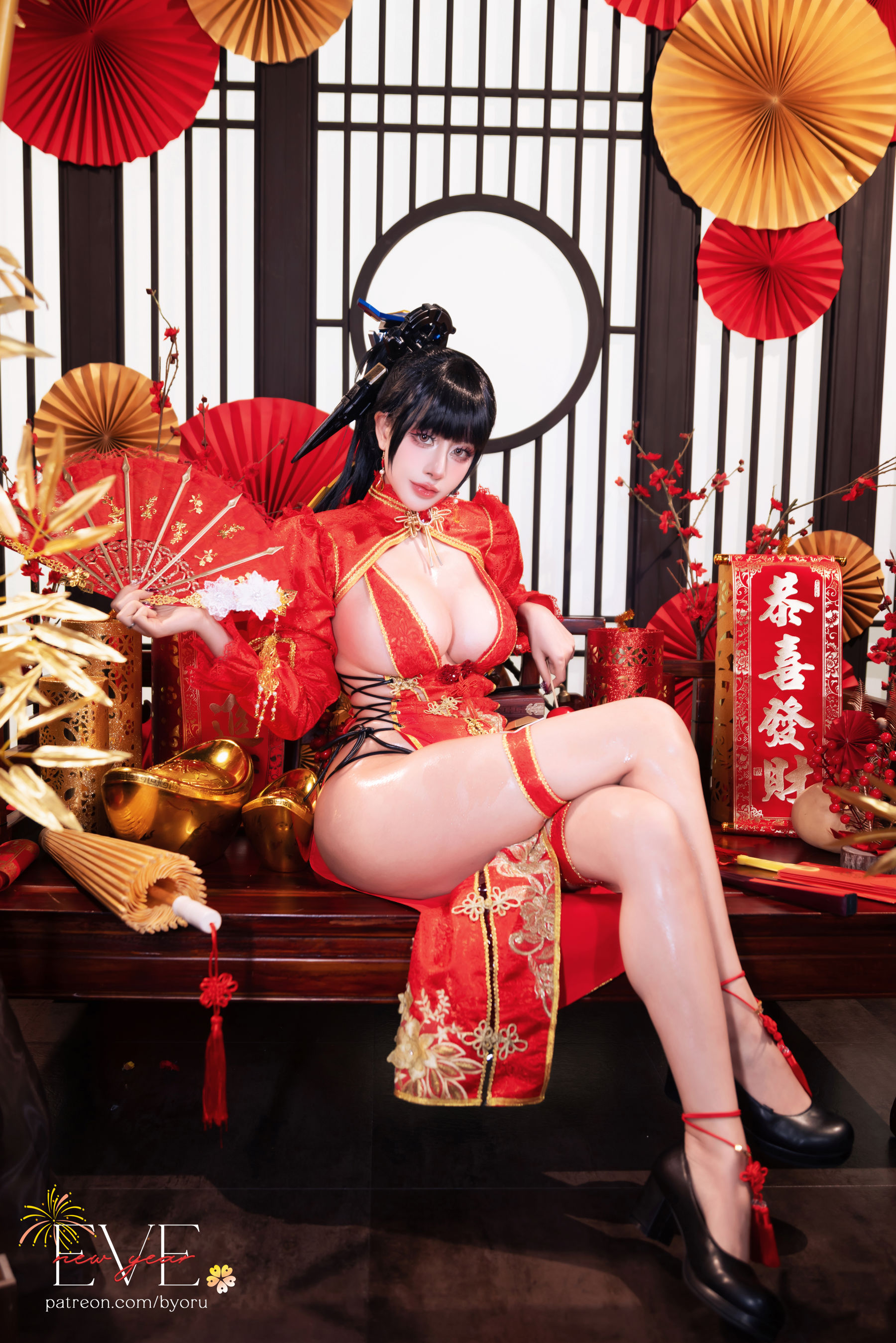 日本性感萝莉Byoru - Eve New Year Qipao/(44P)