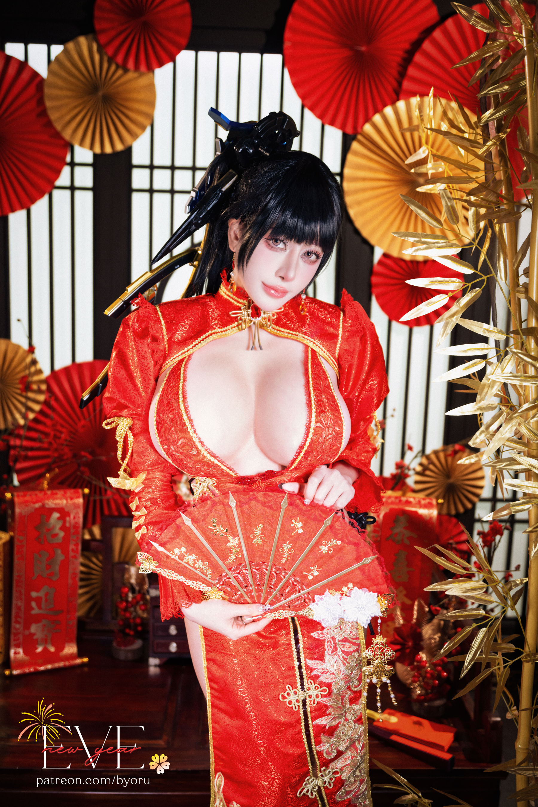 日本性感萝莉Byoru - Eve New Year Qipao/(44P)