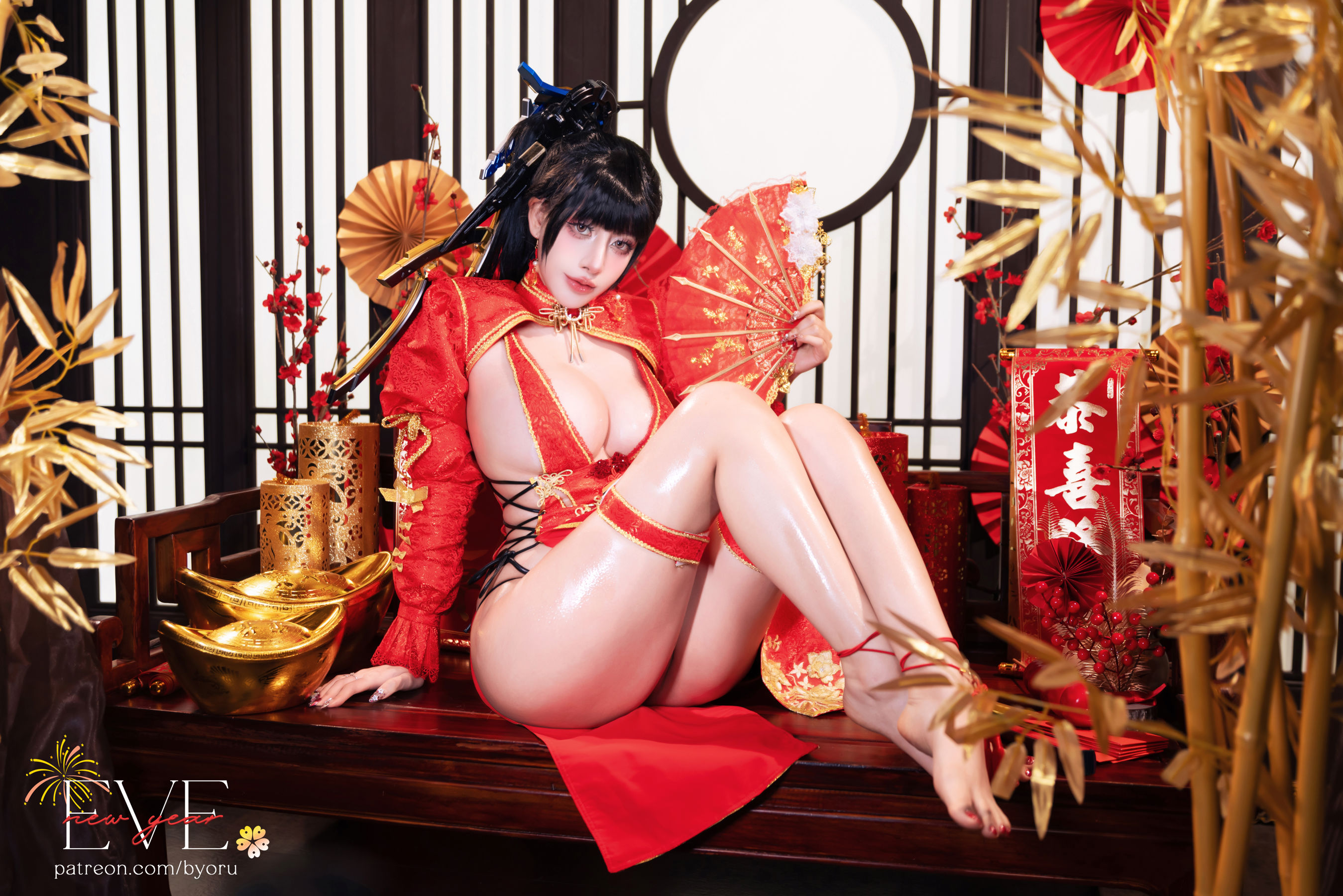 日本性感萝莉Byoru - Eve New Year Qipao/(44P)