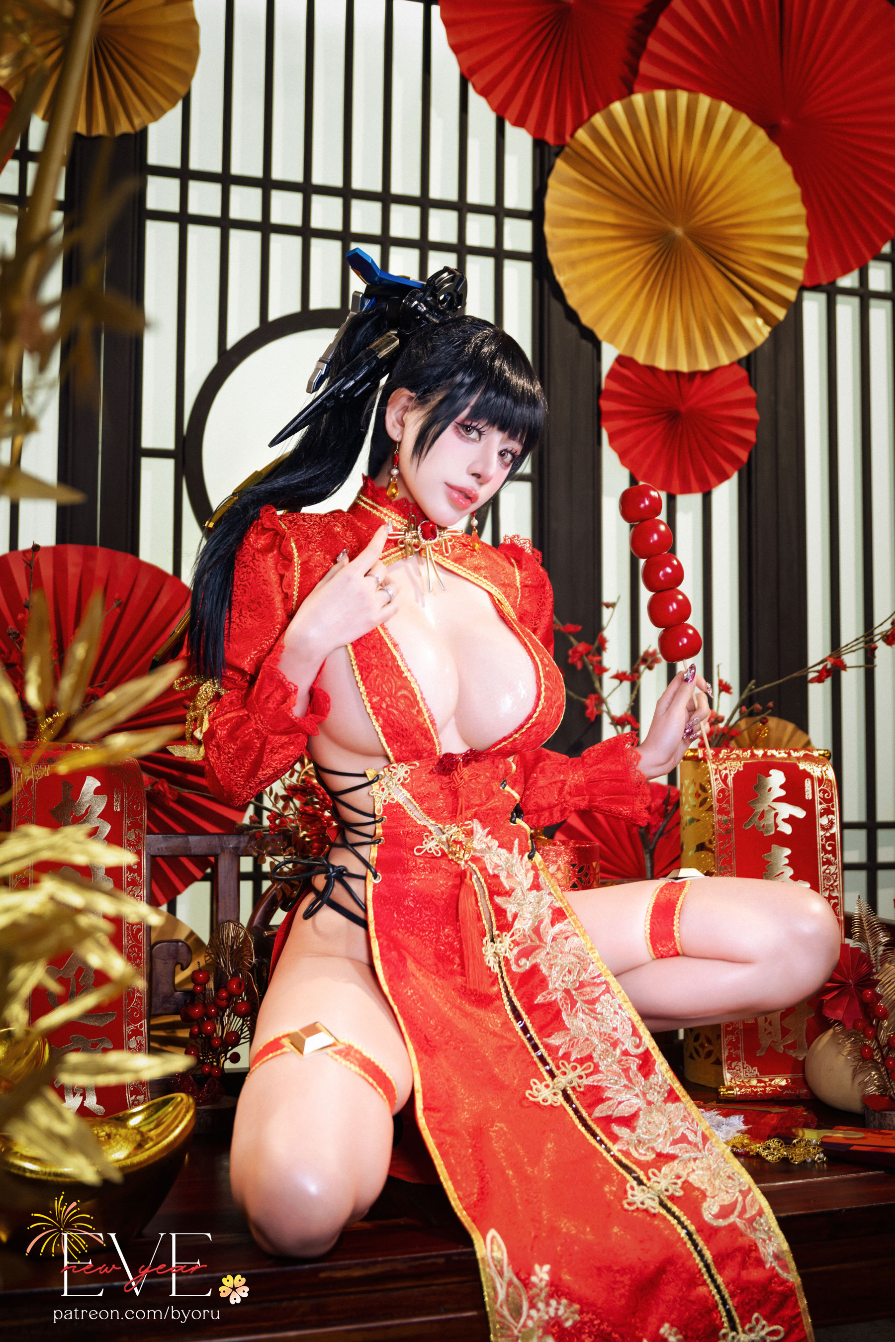 日本性感萝莉Byoru - Eve New Year Qipao/(44P)