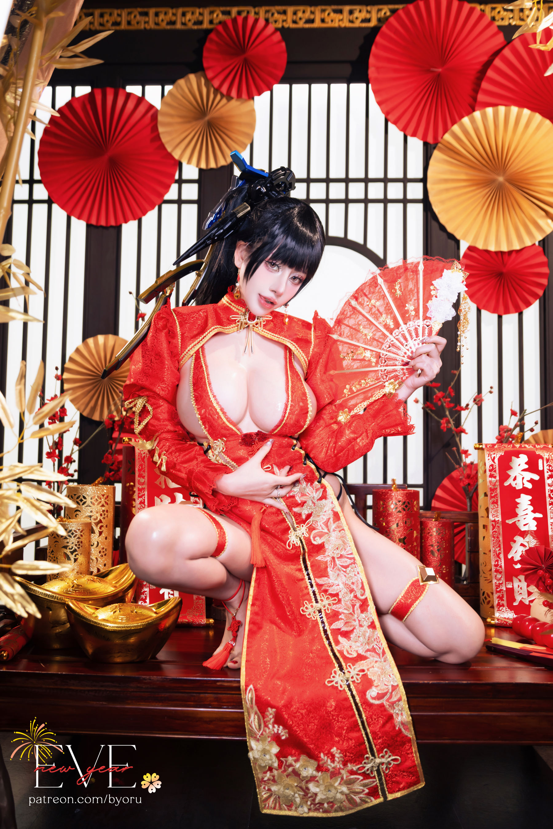 日本性感萝莉Byoru - Eve New Year Qipao/(44P)