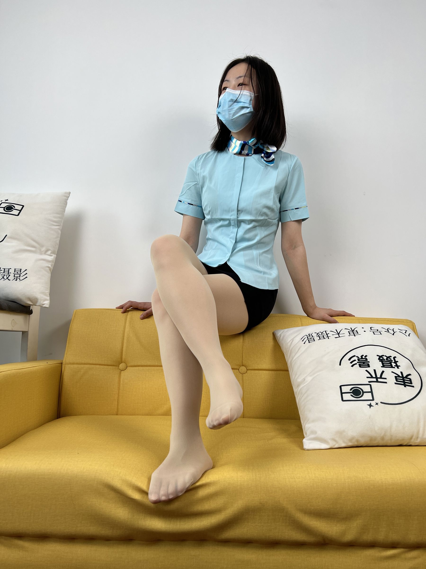 三禾摄影 No.076 空姐制服 肉丝高跟/(296P)