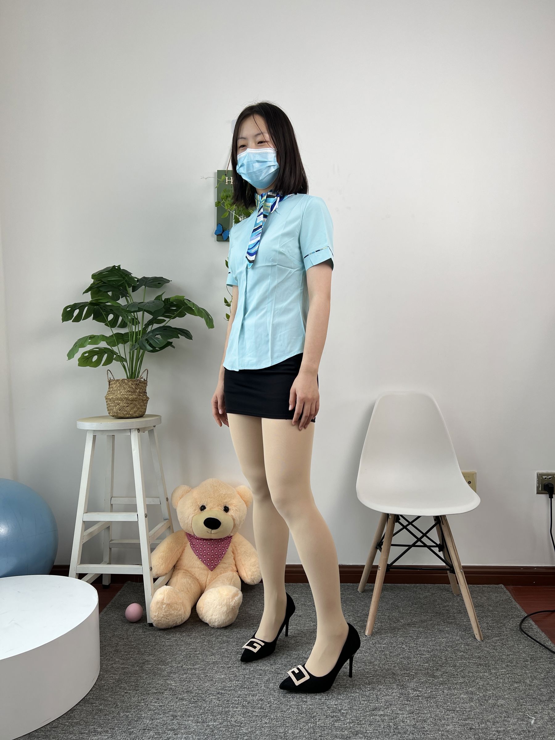 三禾摄影 No.076 空姐制服 肉丝高跟/(296P)
