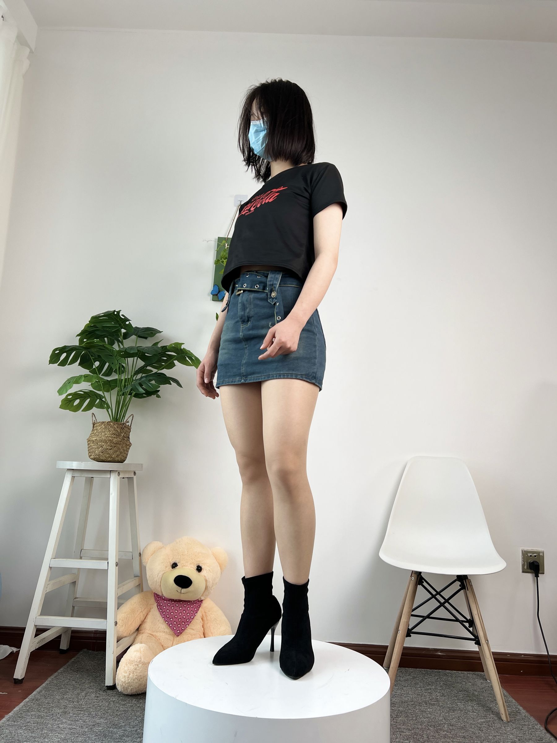 三禾摄影 No.075 牛仔裙 肉丝 短靴/(258P)