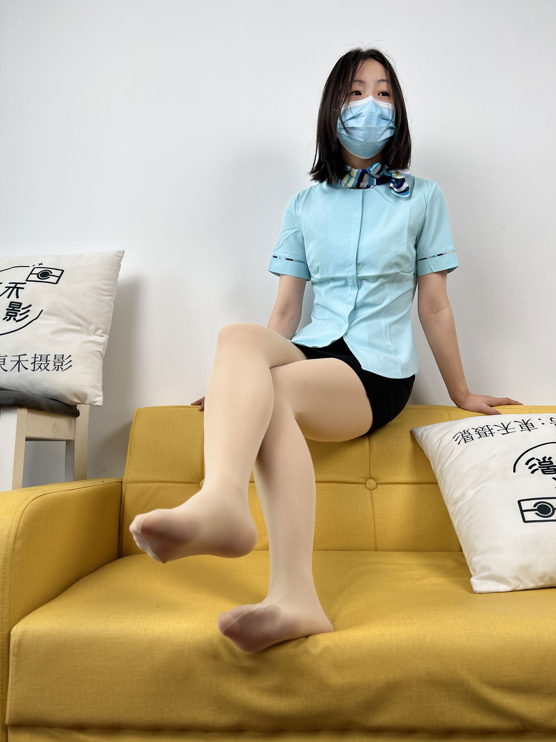 三禾摄影 No.076 空姐制服 肉丝高跟/(296P)