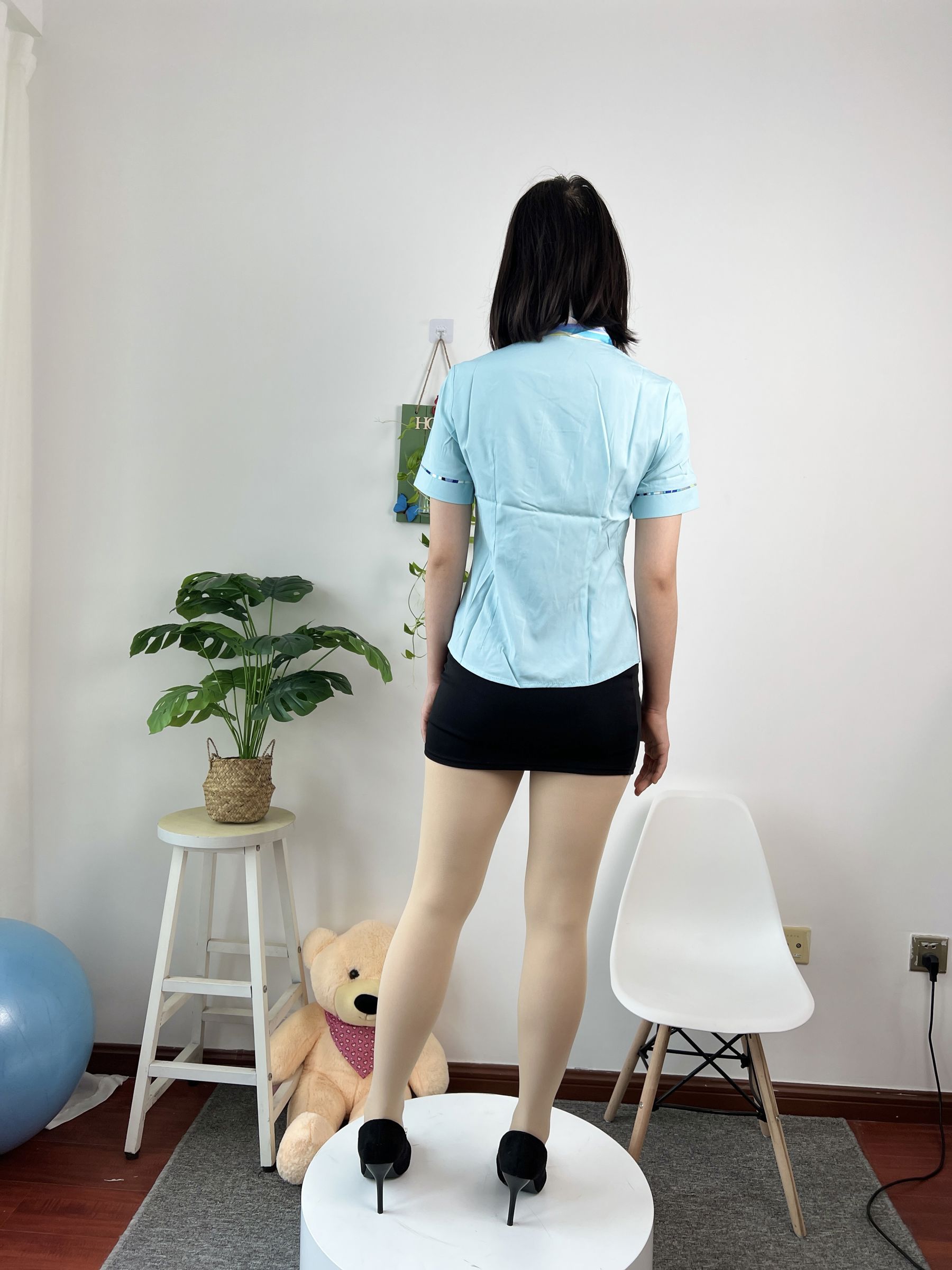 三禾摄影 No.076 空姐制服 肉丝高跟/(296P)